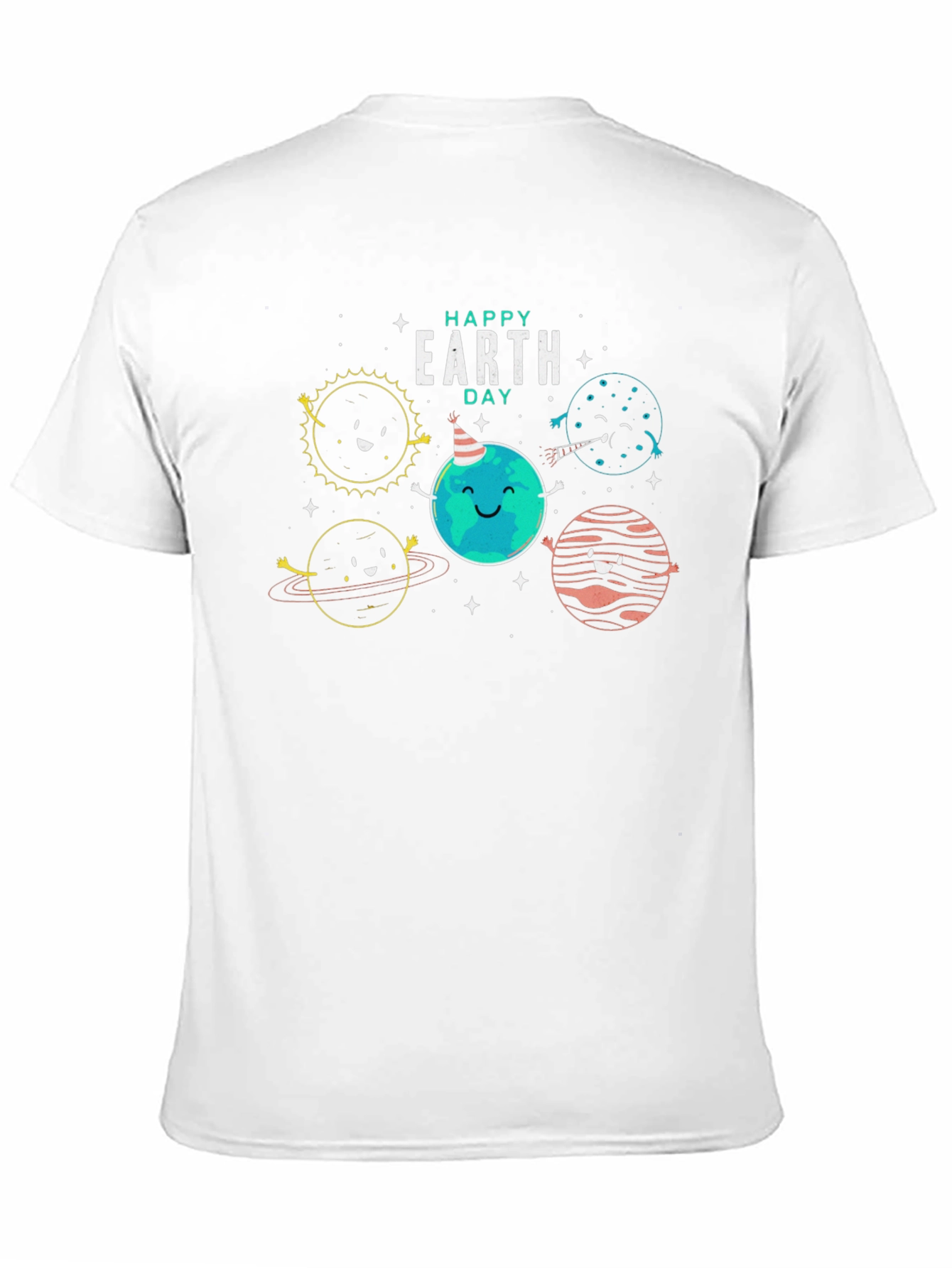 Happy Earth Day Graphic Tee - Black Cotton Blend