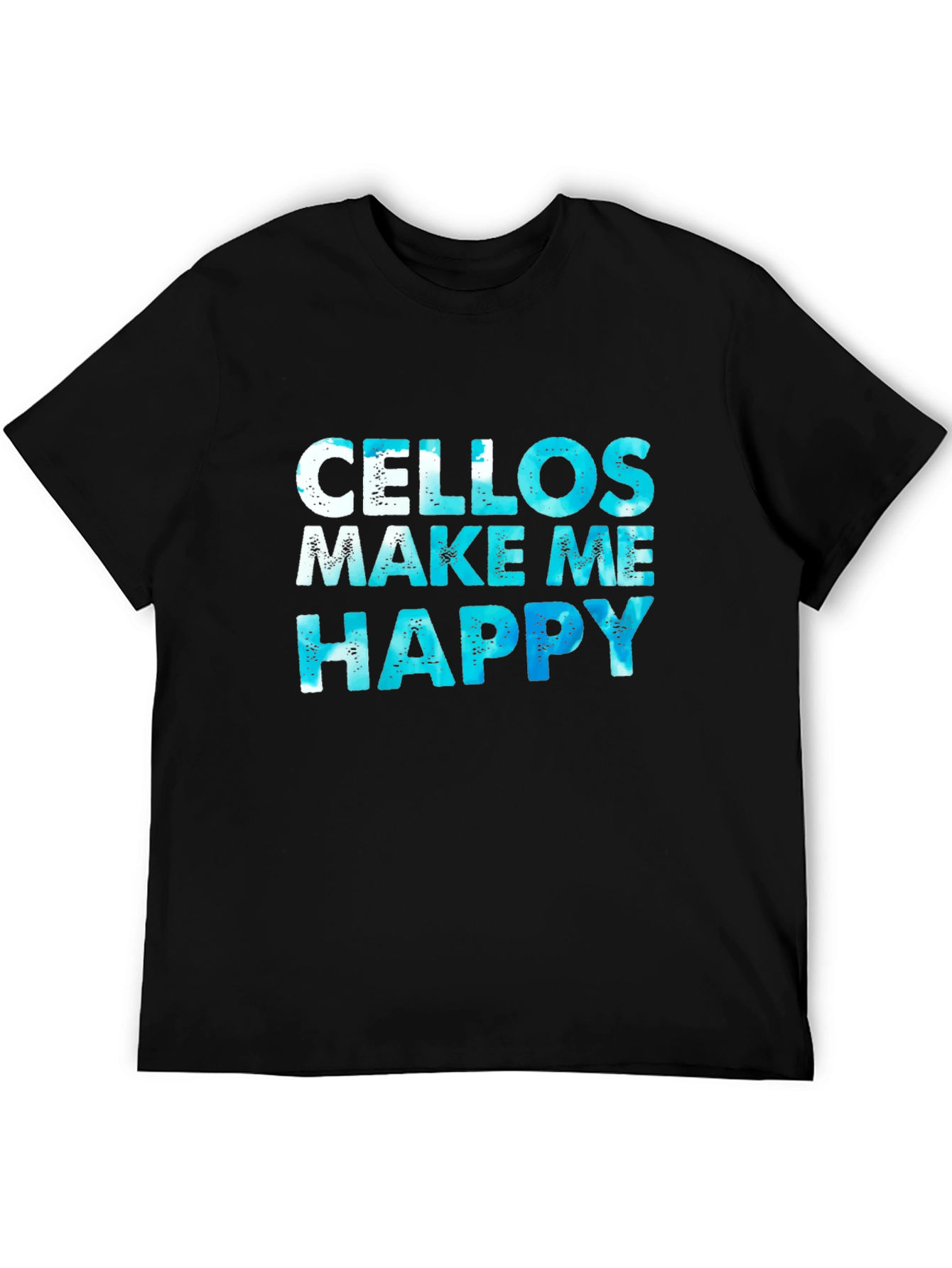 Cellos Make Me Happy Black Graphic T-Shirt