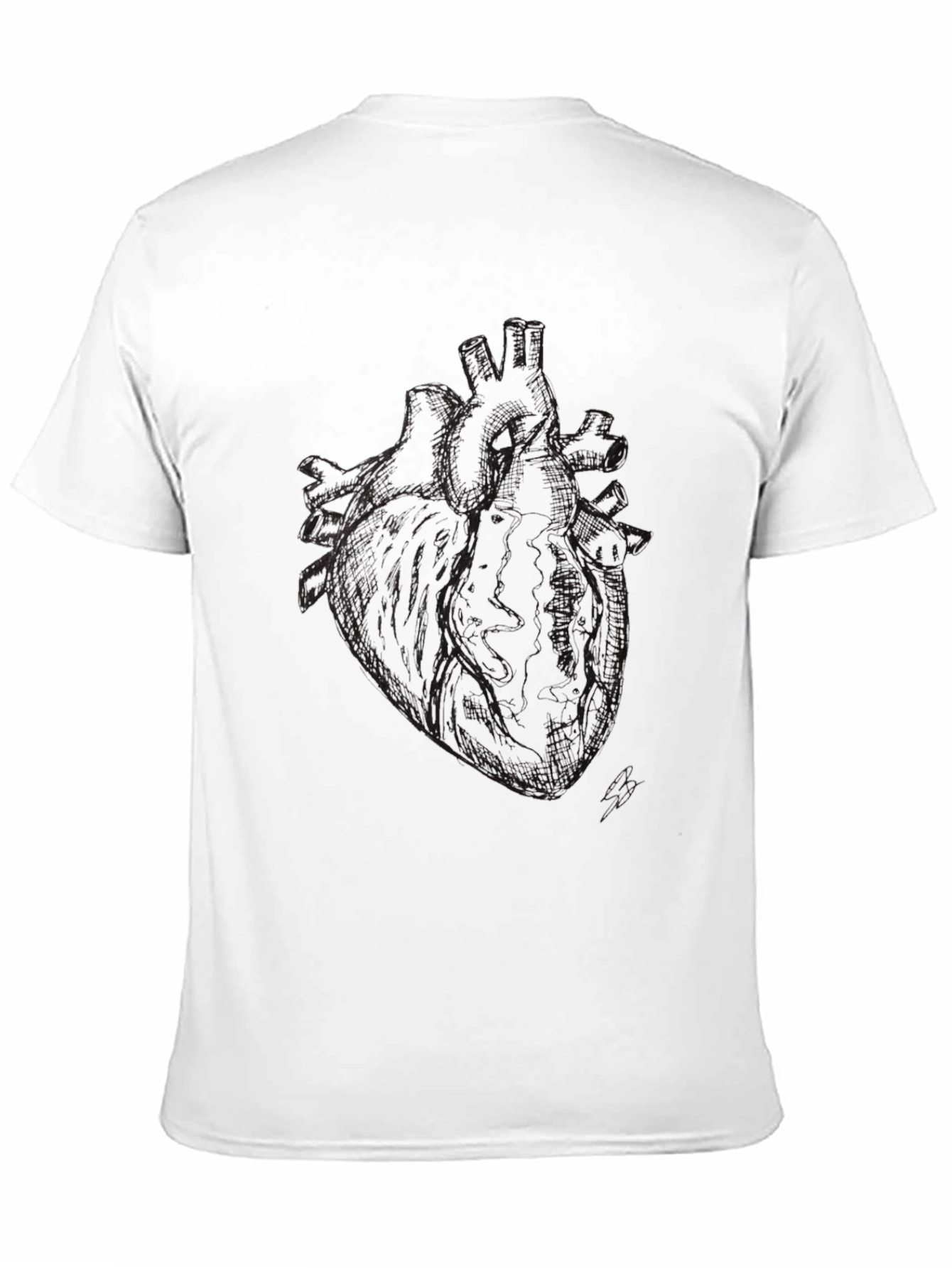 Anatomical Heart Print Black T-Shirt