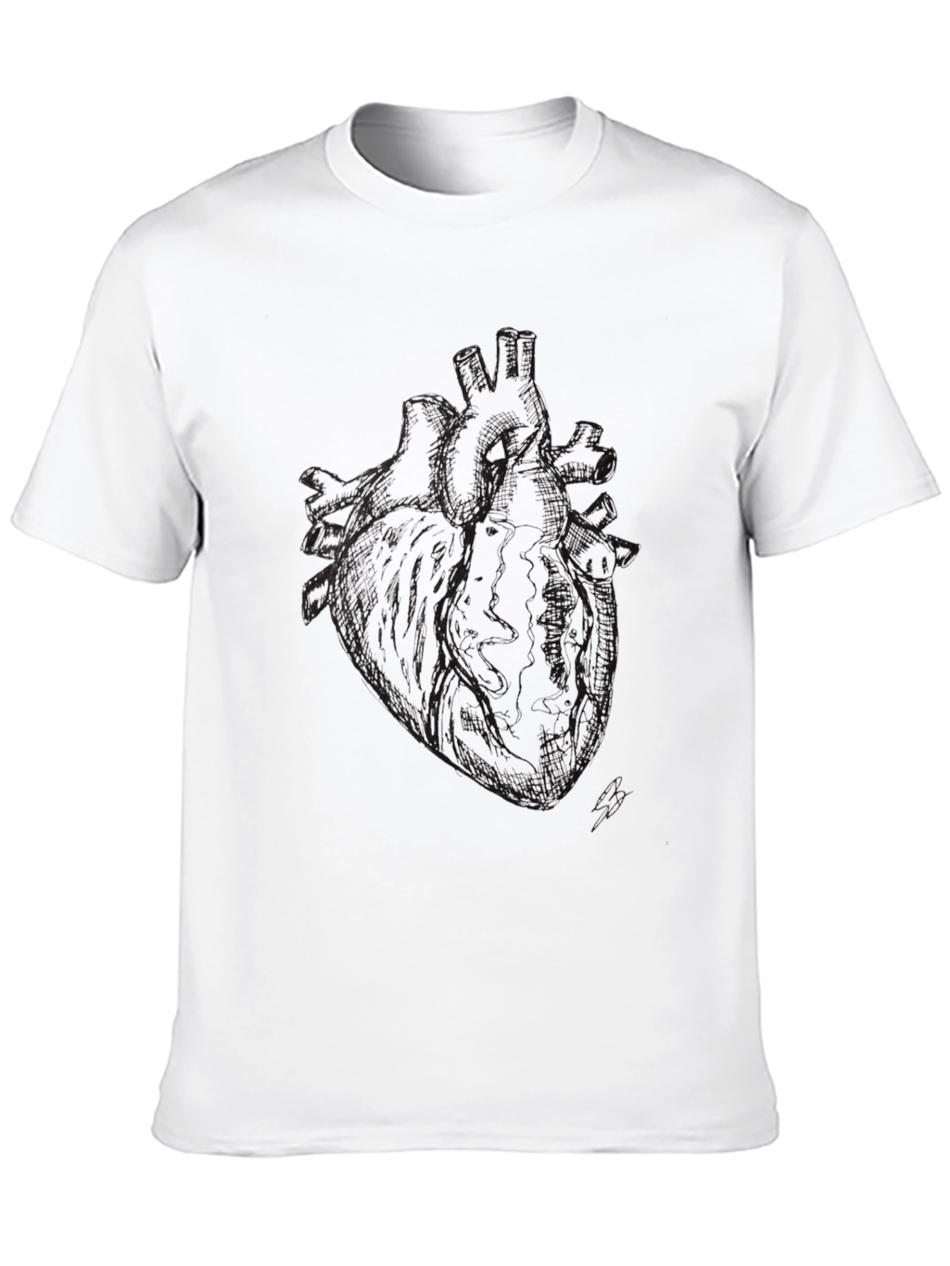 Anatomical Heart Print Black T-Shirt