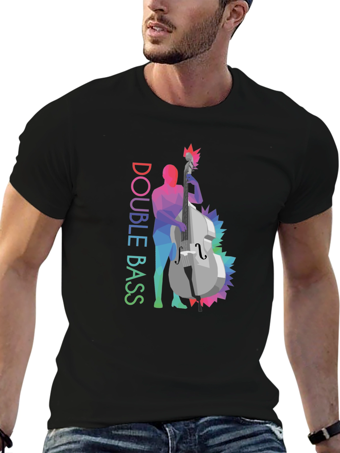 Double Bass Graphic T-Shirt - Stylish Music Tee