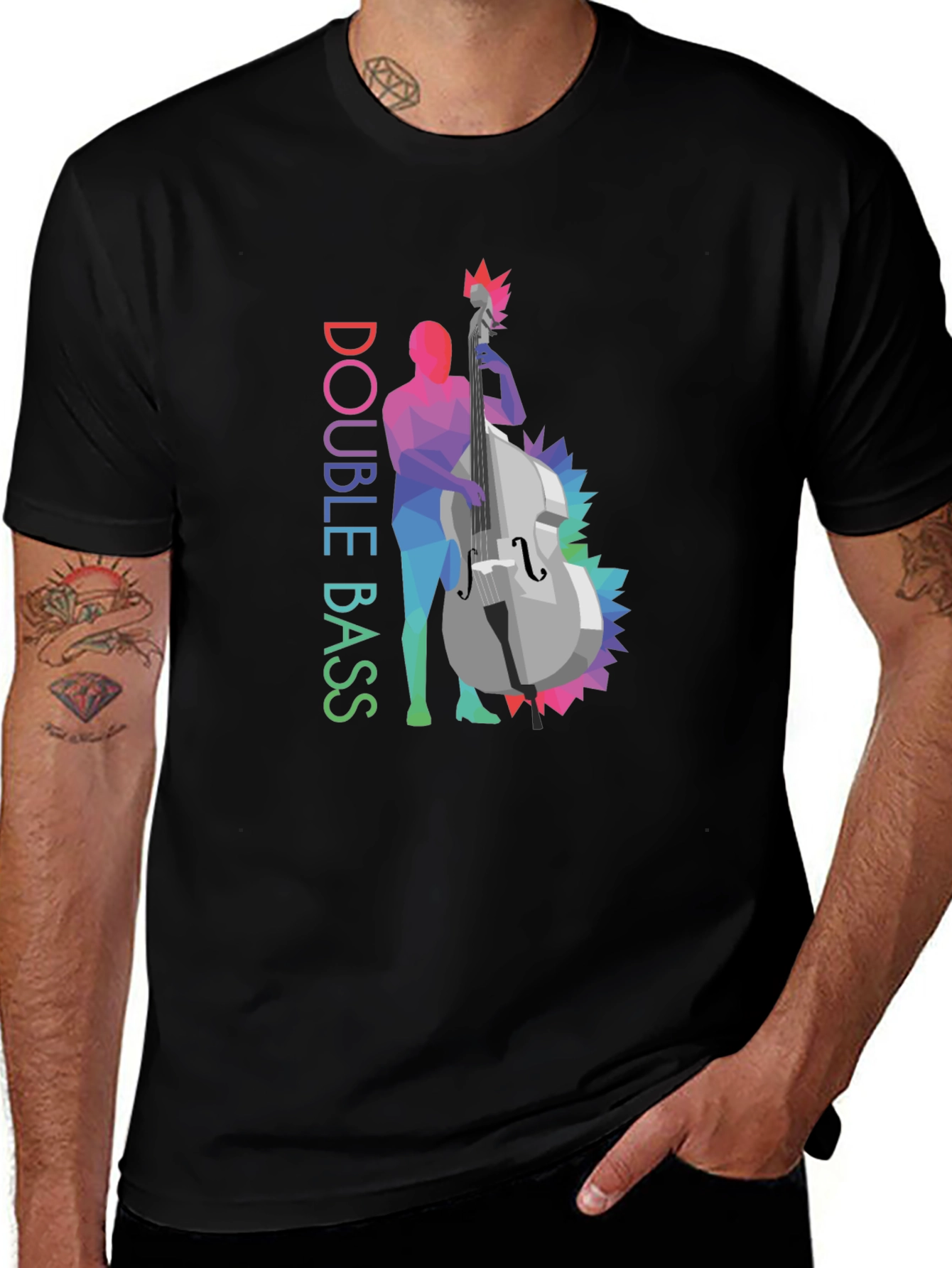 Double Bass Graphic T-Shirt - Stylish Music Tee