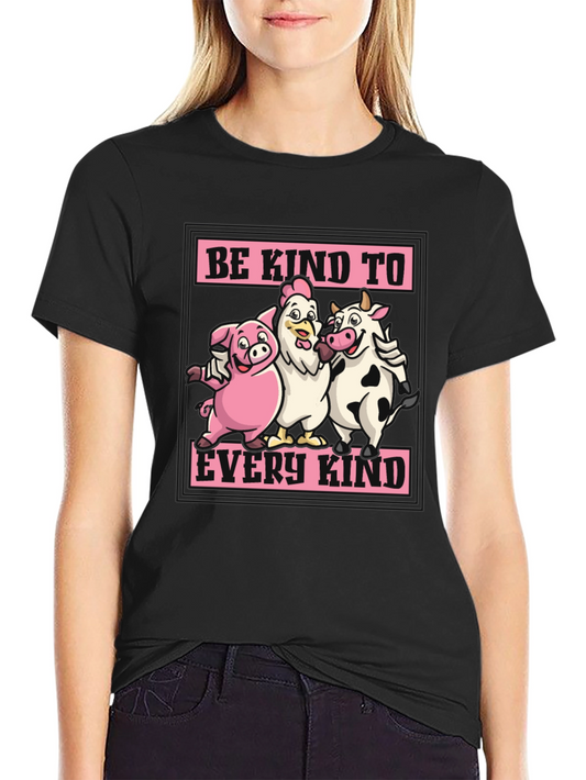 Be Kind To Every Kind Graphic T-Shirt - Vegan Animal Lover Tee