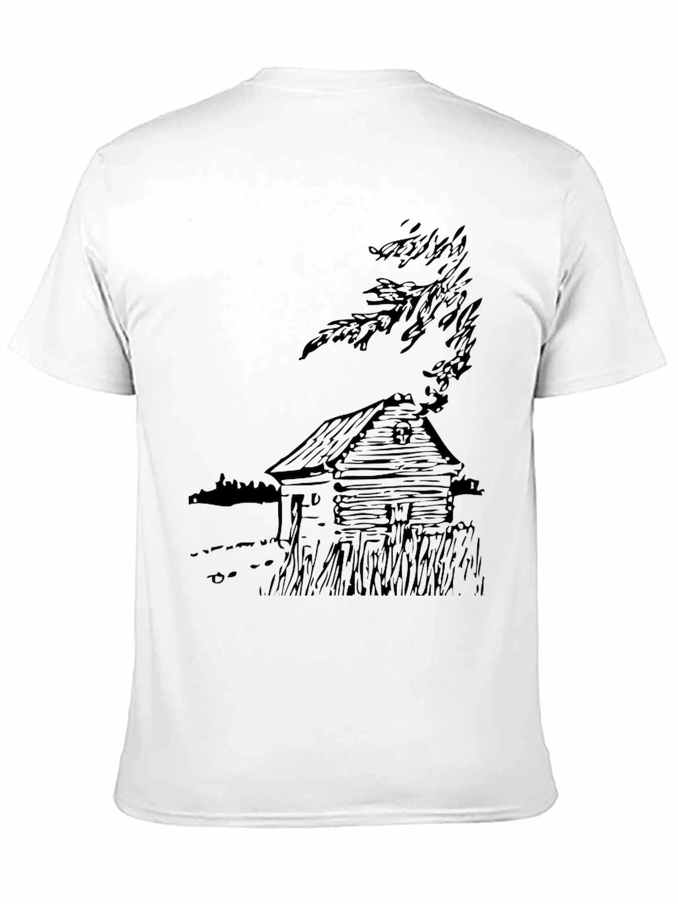 Cabin Sketch Black T-Shirt