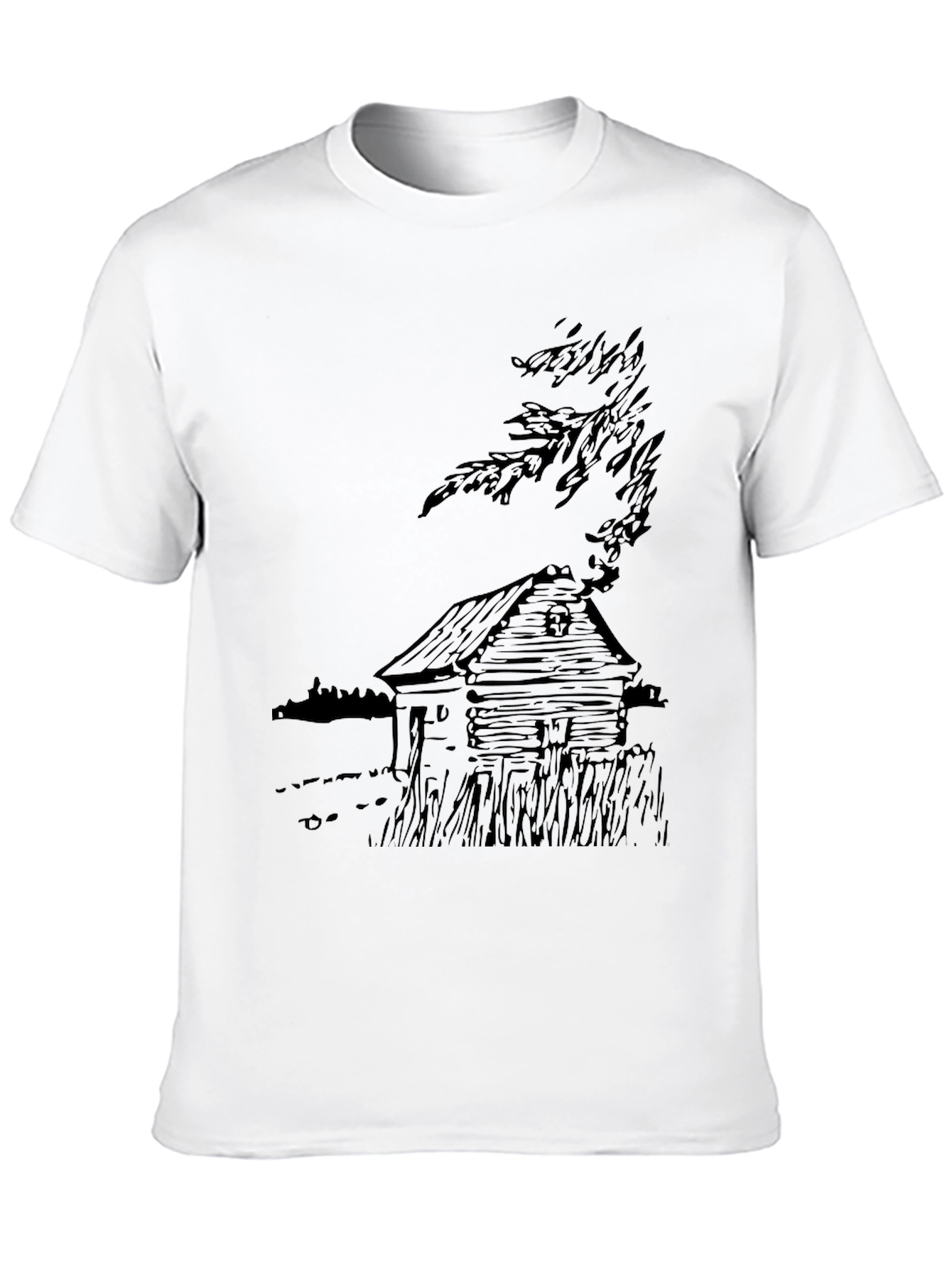 Cabin Sketch Black T-Shirt