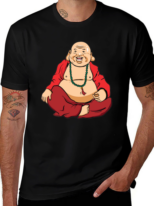 Buddha Graphic Tee - Black Cotton T-Shirt