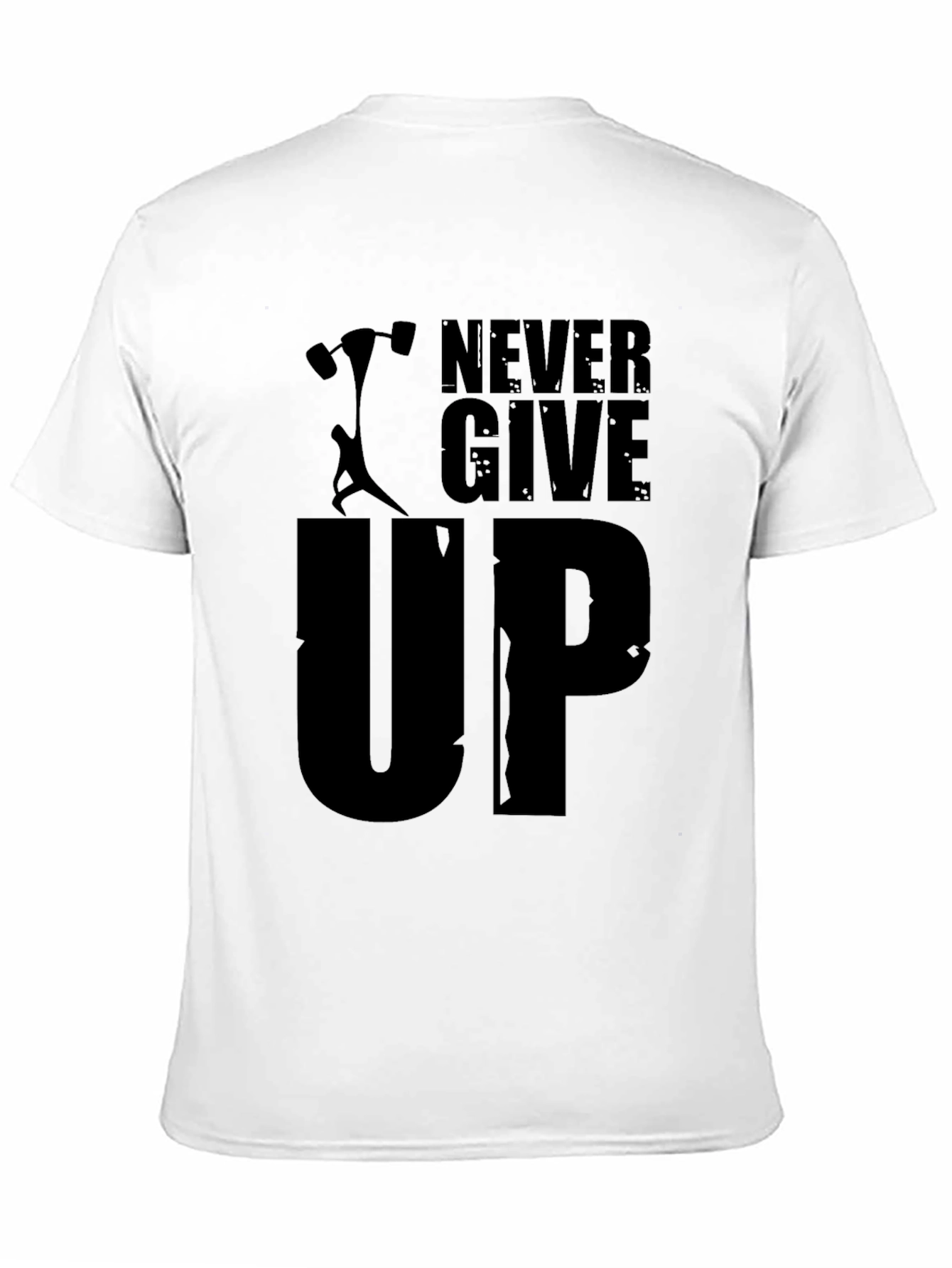 Never Give Up Black Graphic Tee