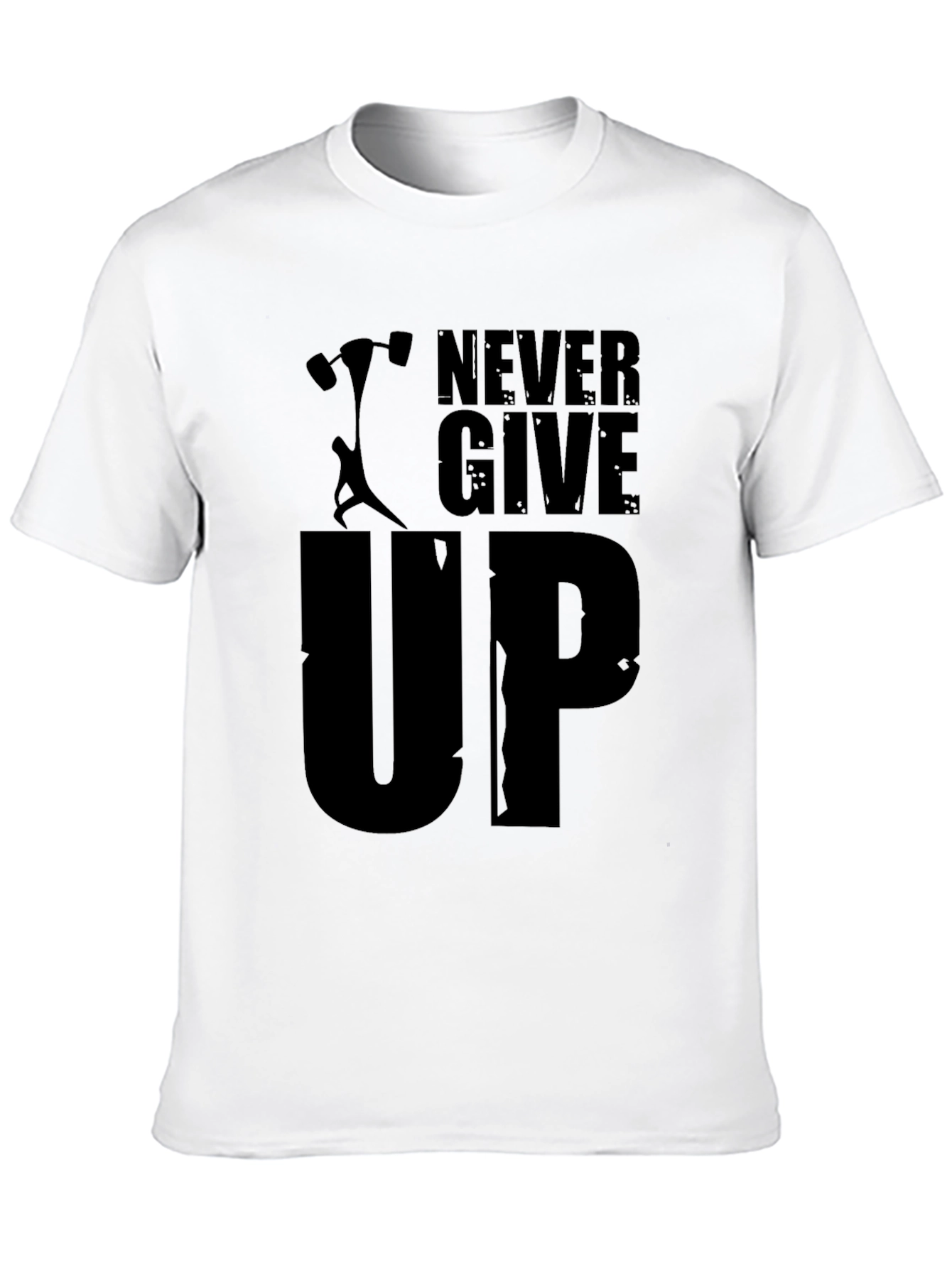 Never Give Up Black Graphic Tee