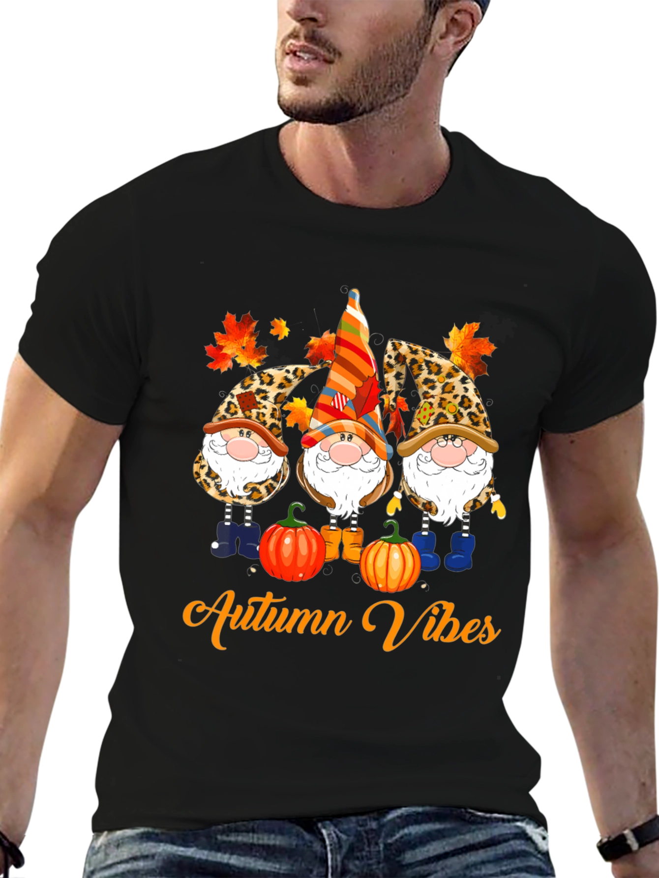 Autumn Vibes Gnome T-Shirt - Fall Season Apparel