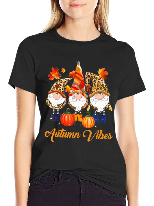 Autumn Vibes Gnome T-Shirt - Fall Season Apparel