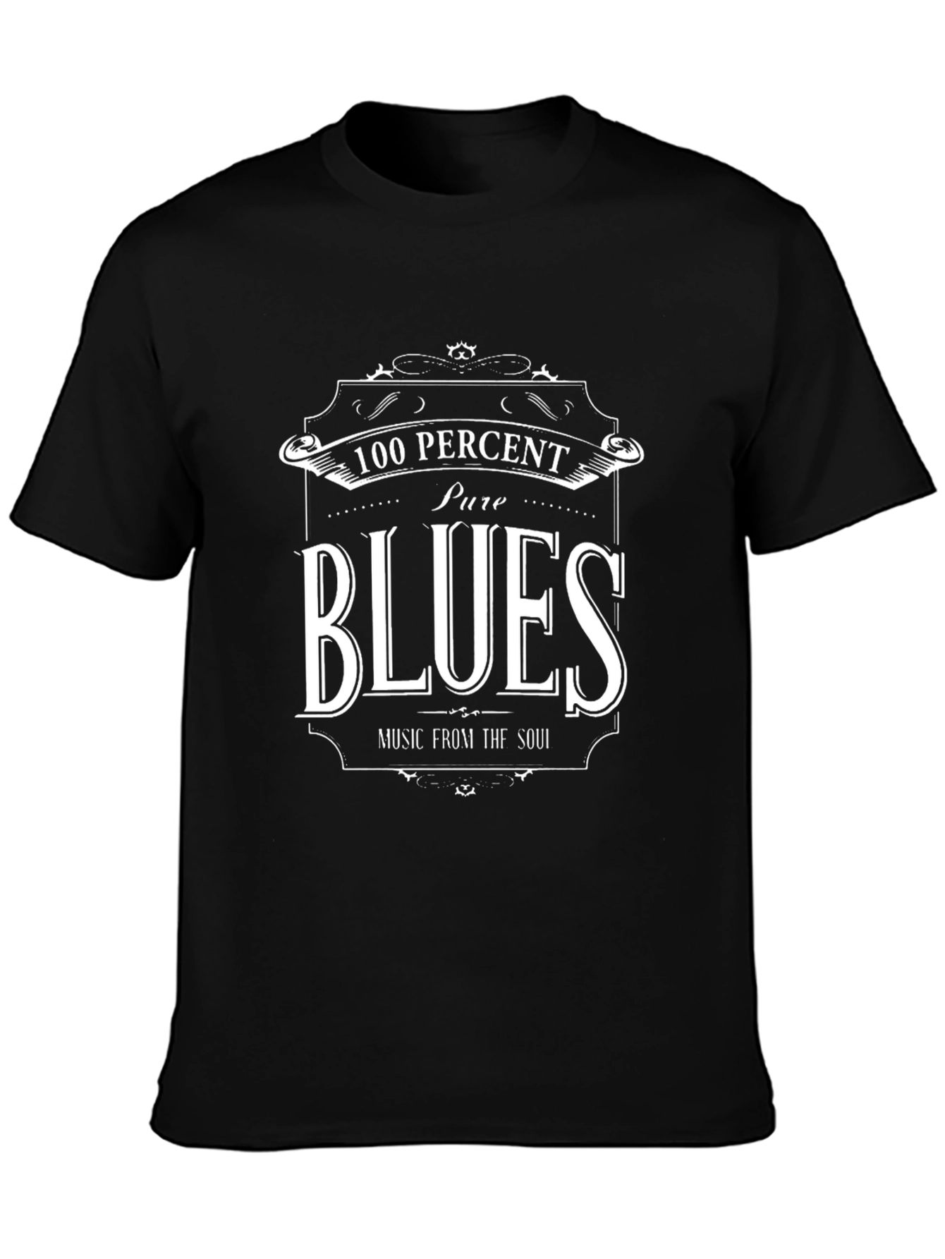 100% Pure Blues Black Graphic Tee
