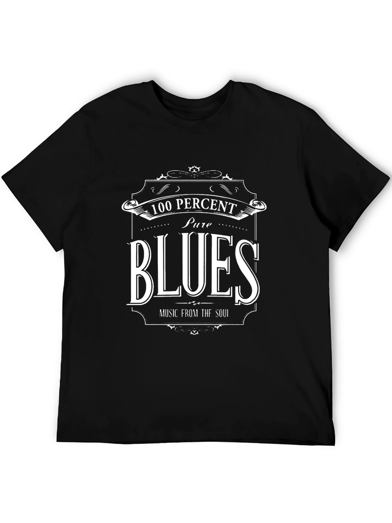 100% Pure Blues Black Graphic Tee