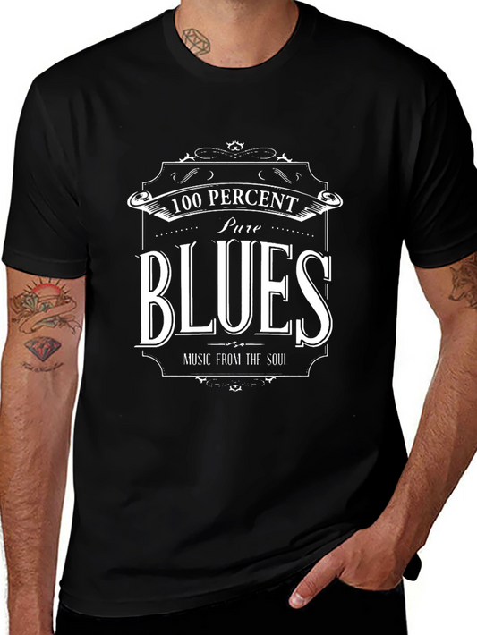 100% Pure Blues Black Graphic Tee