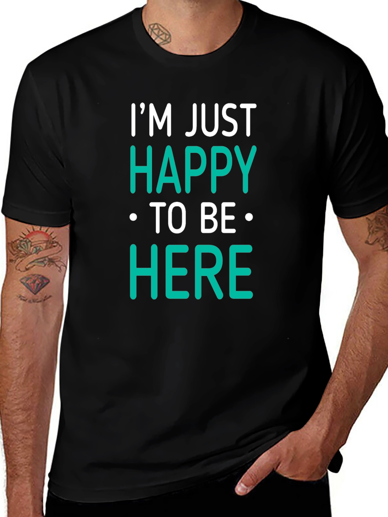 Happy To Be Here Black T-Shirt