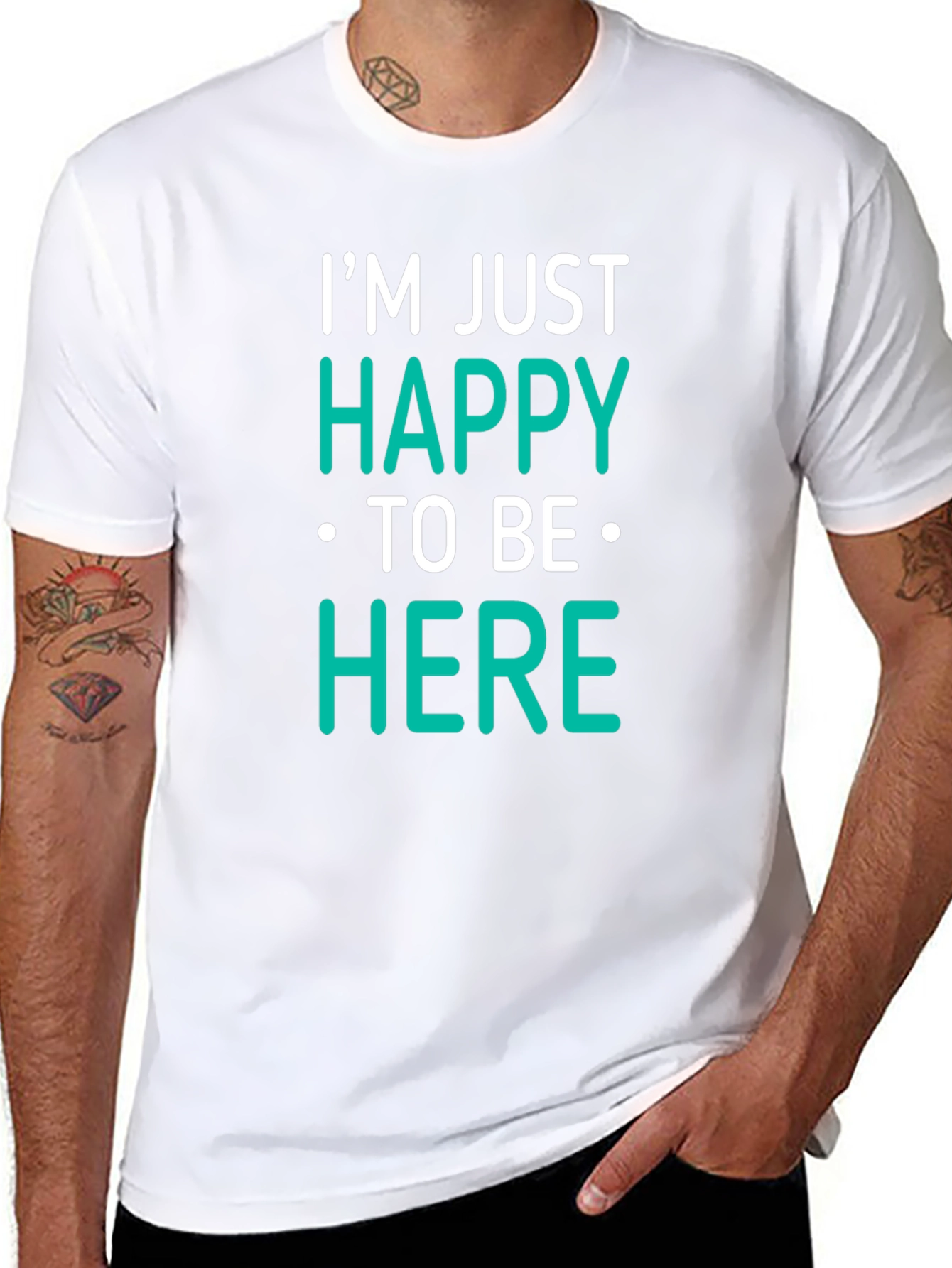 Happy To Be Here Black T-Shirt