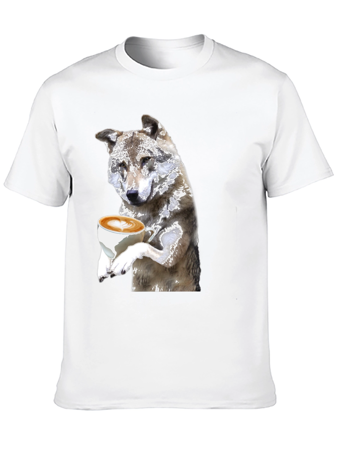 Wolf Latte Art T-Shirt - Black