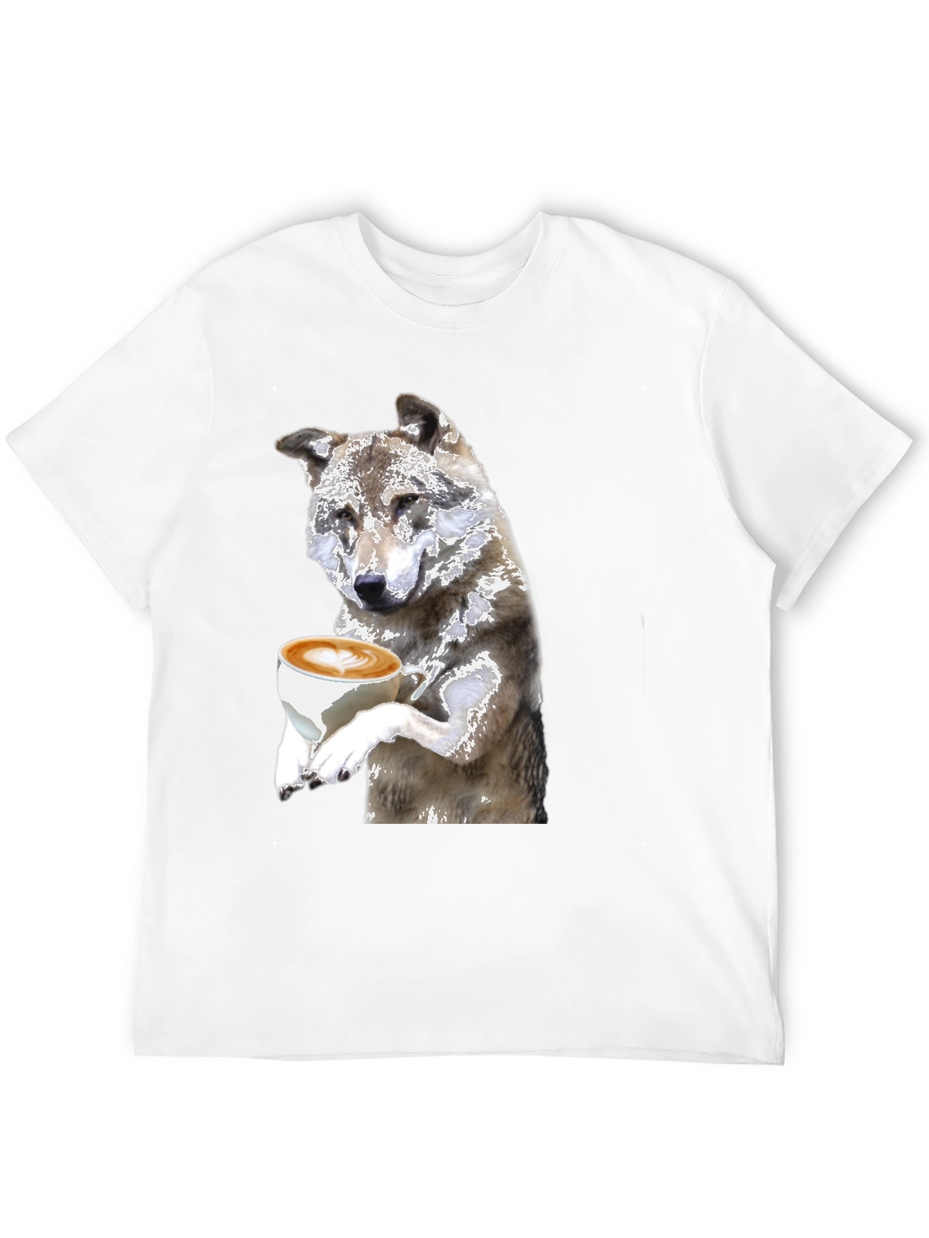 Wolf Latte Art T-Shirt - Black