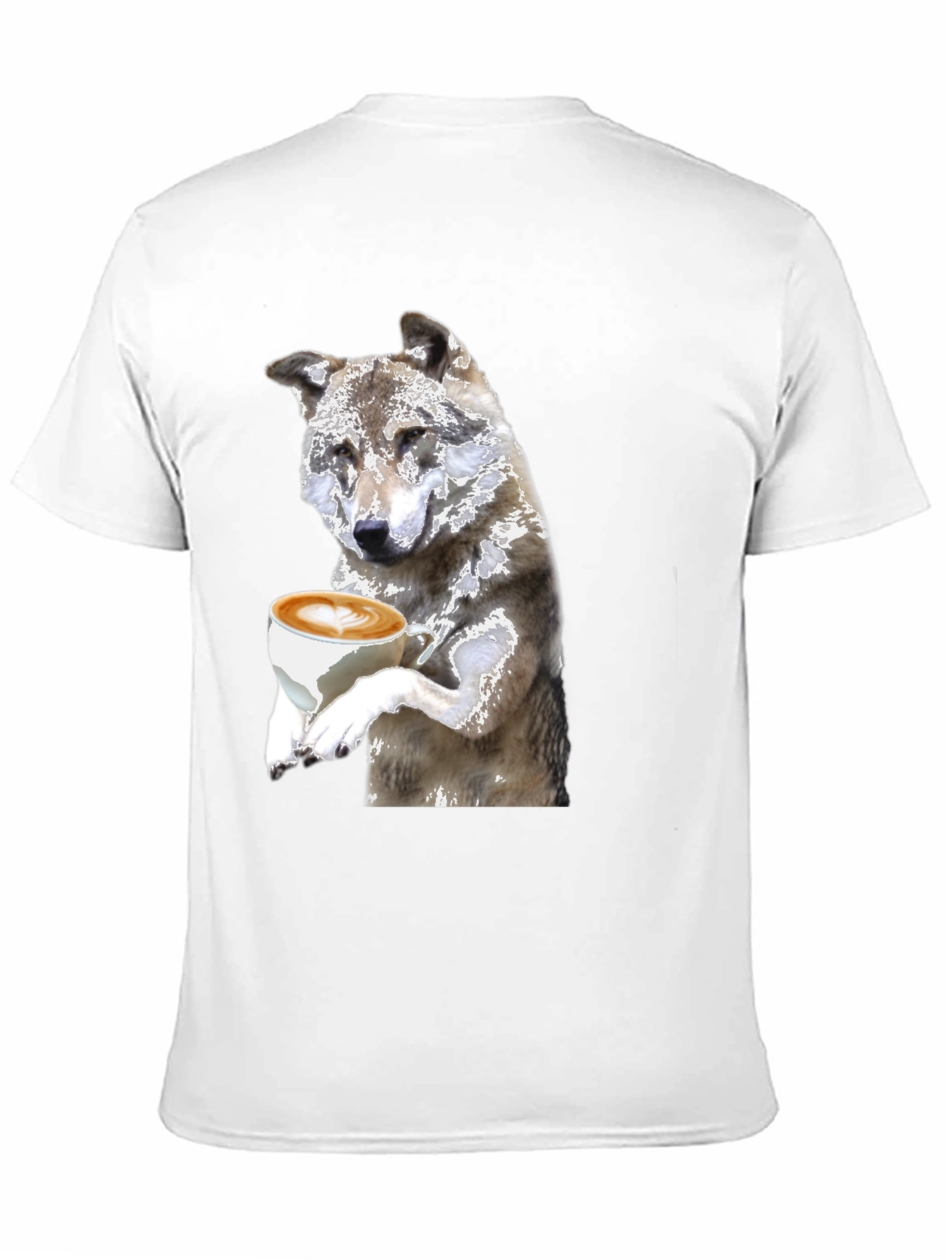 Wolf Latte Art T-Shirt - Black