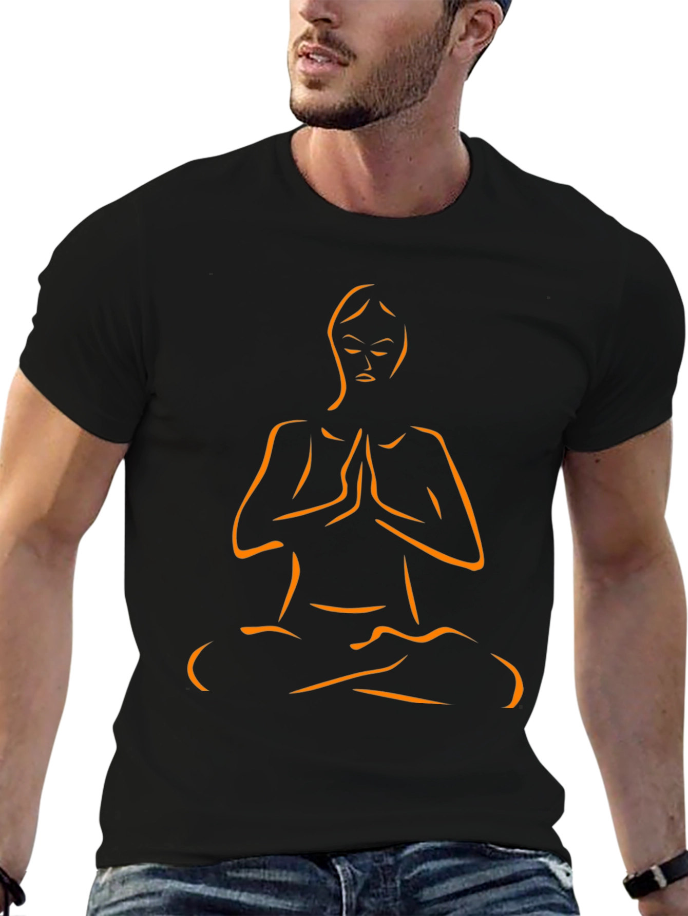 Yoga Pose Graphic Tee - Black