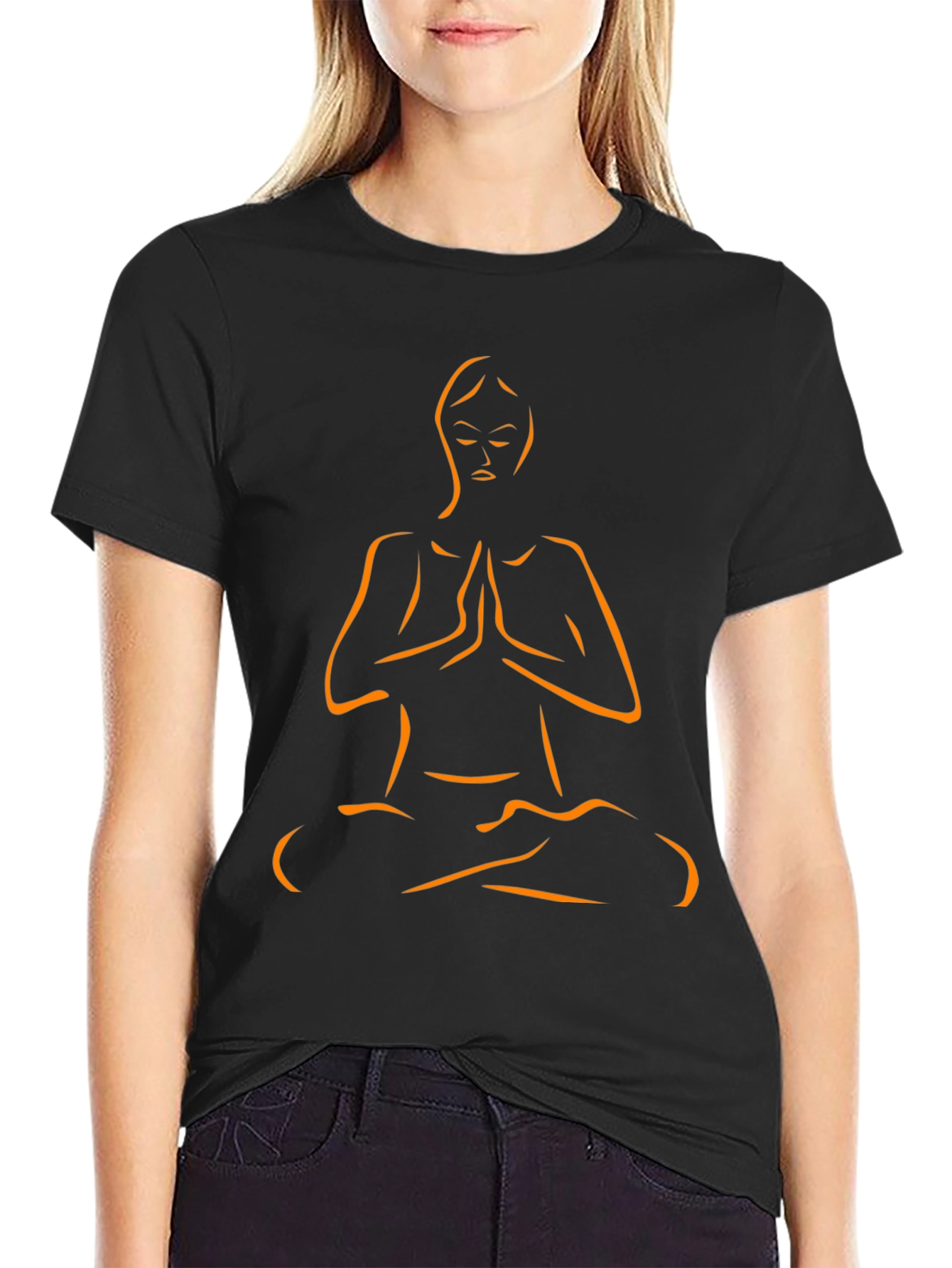Yoga Pose Graphic Tee - Black
