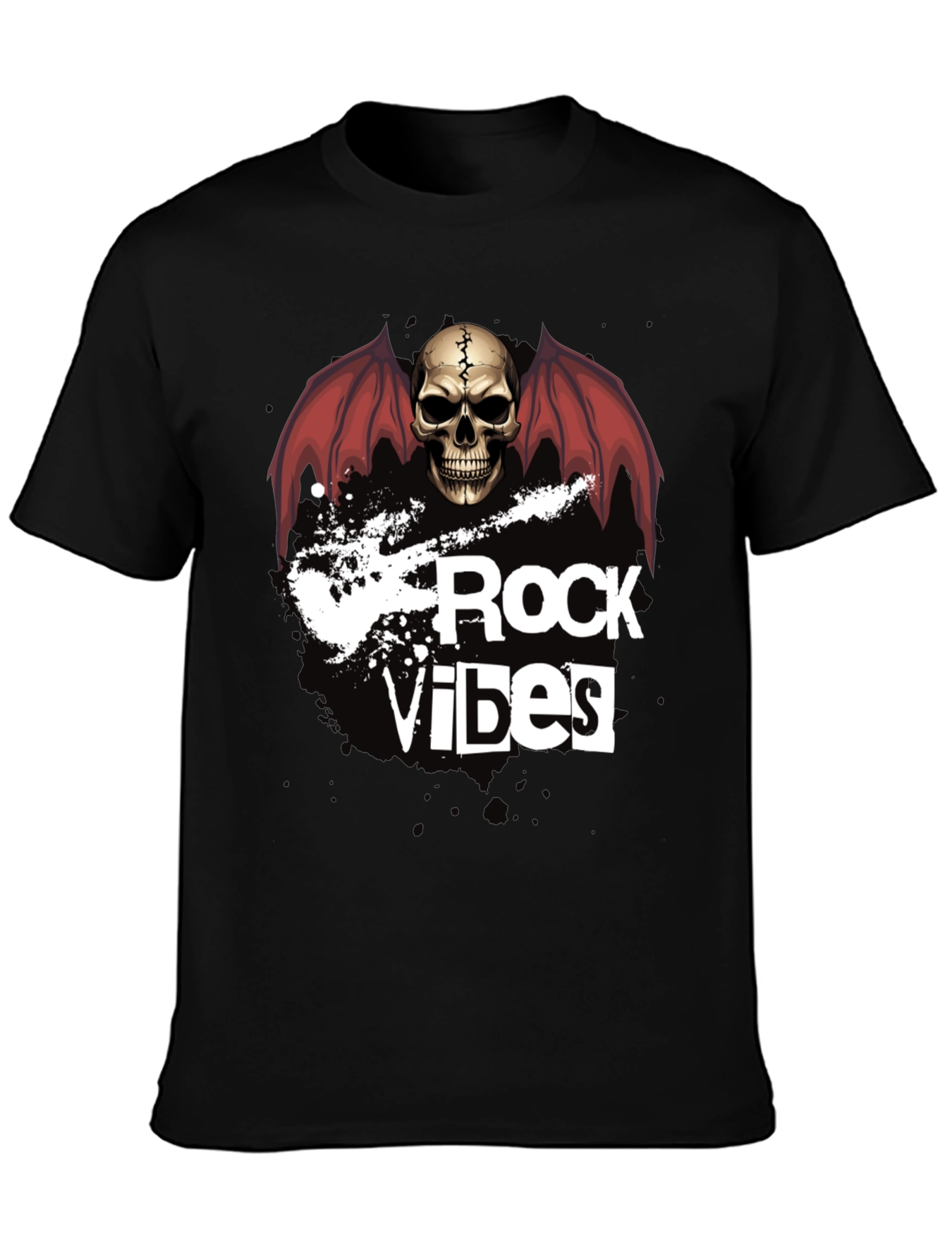 Rock Vibes Skull Graphic T-Shirt