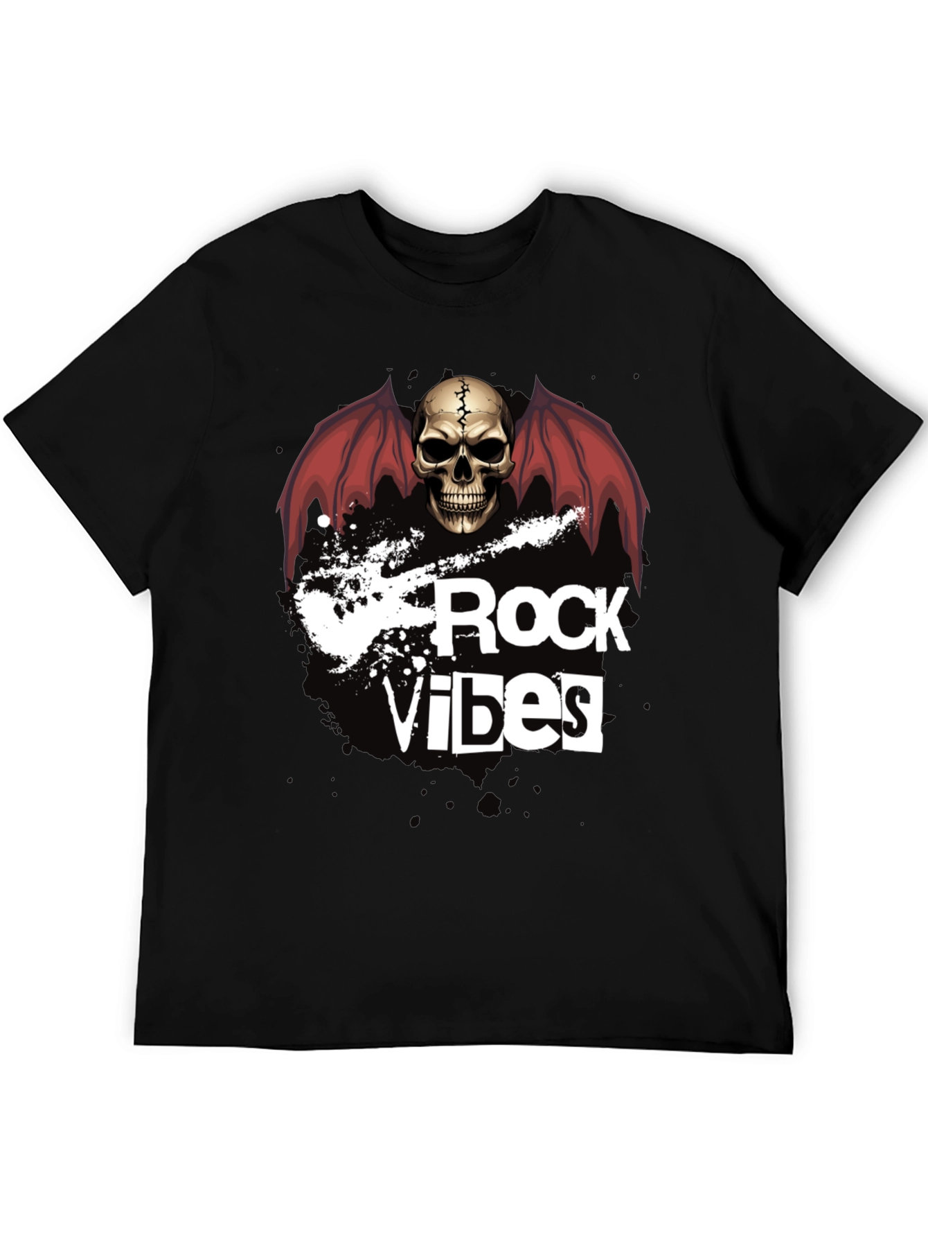 Rock Vibes Skull Graphic T-Shirt