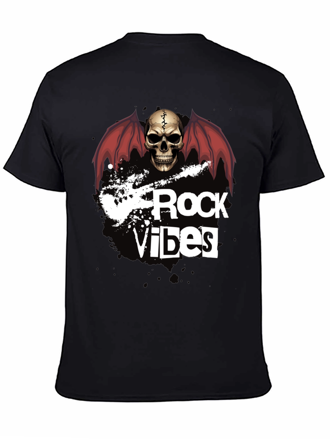 Rock Vibes Skull Graphic T-Shirt