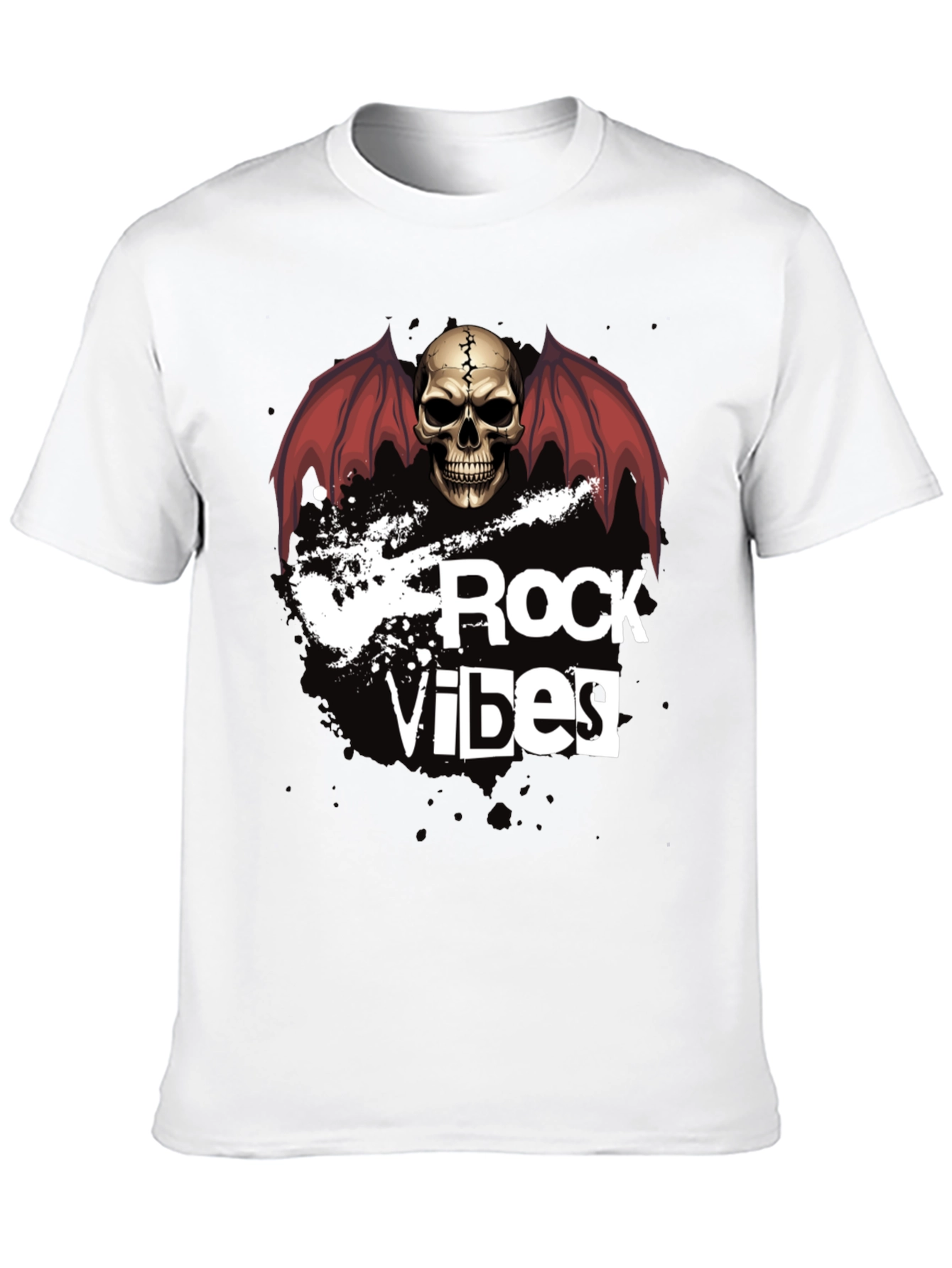 Rock Vibes Skull Graphic T-Shirt