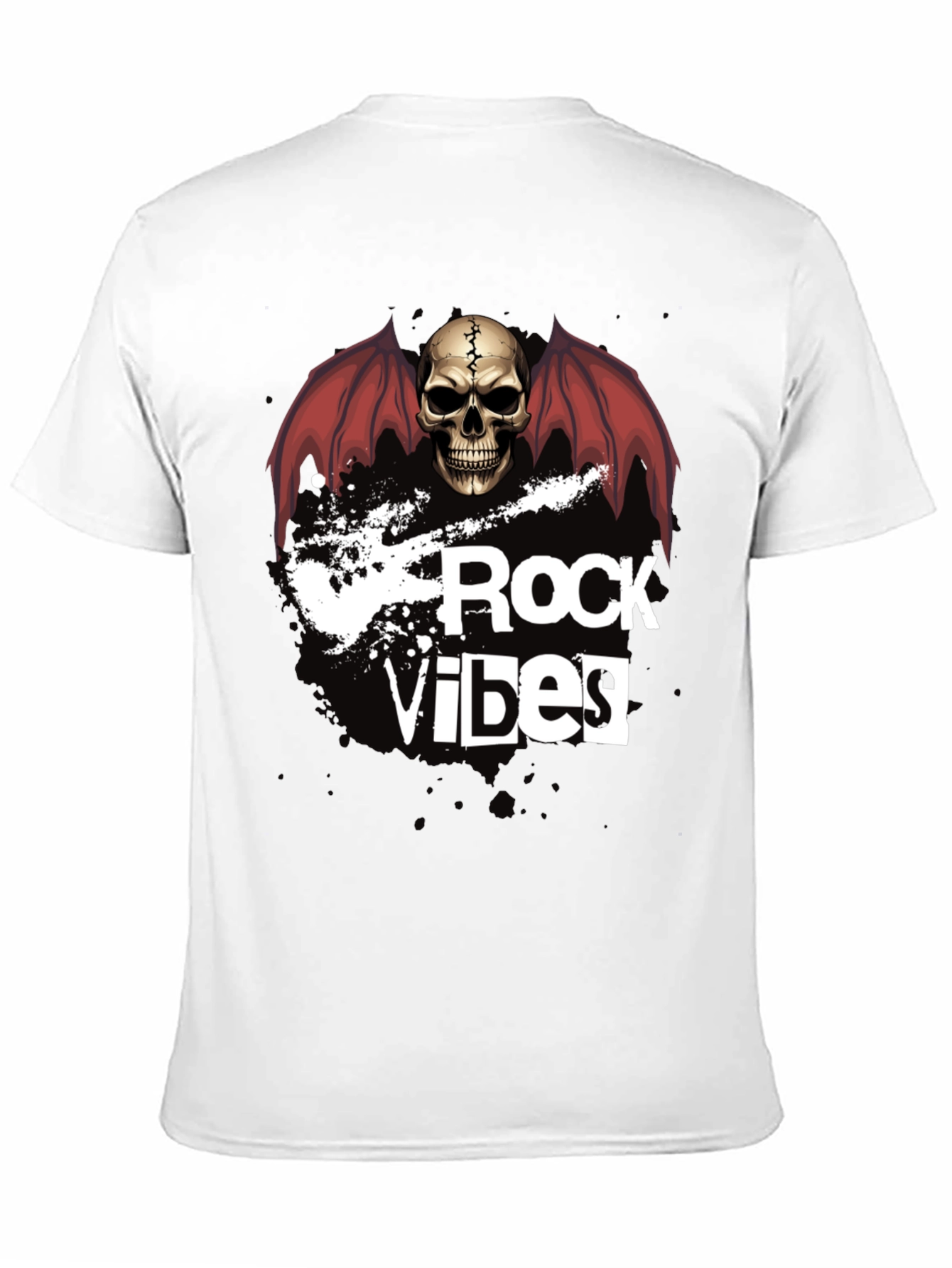 Rock Vibes Skull Graphic T-Shirt