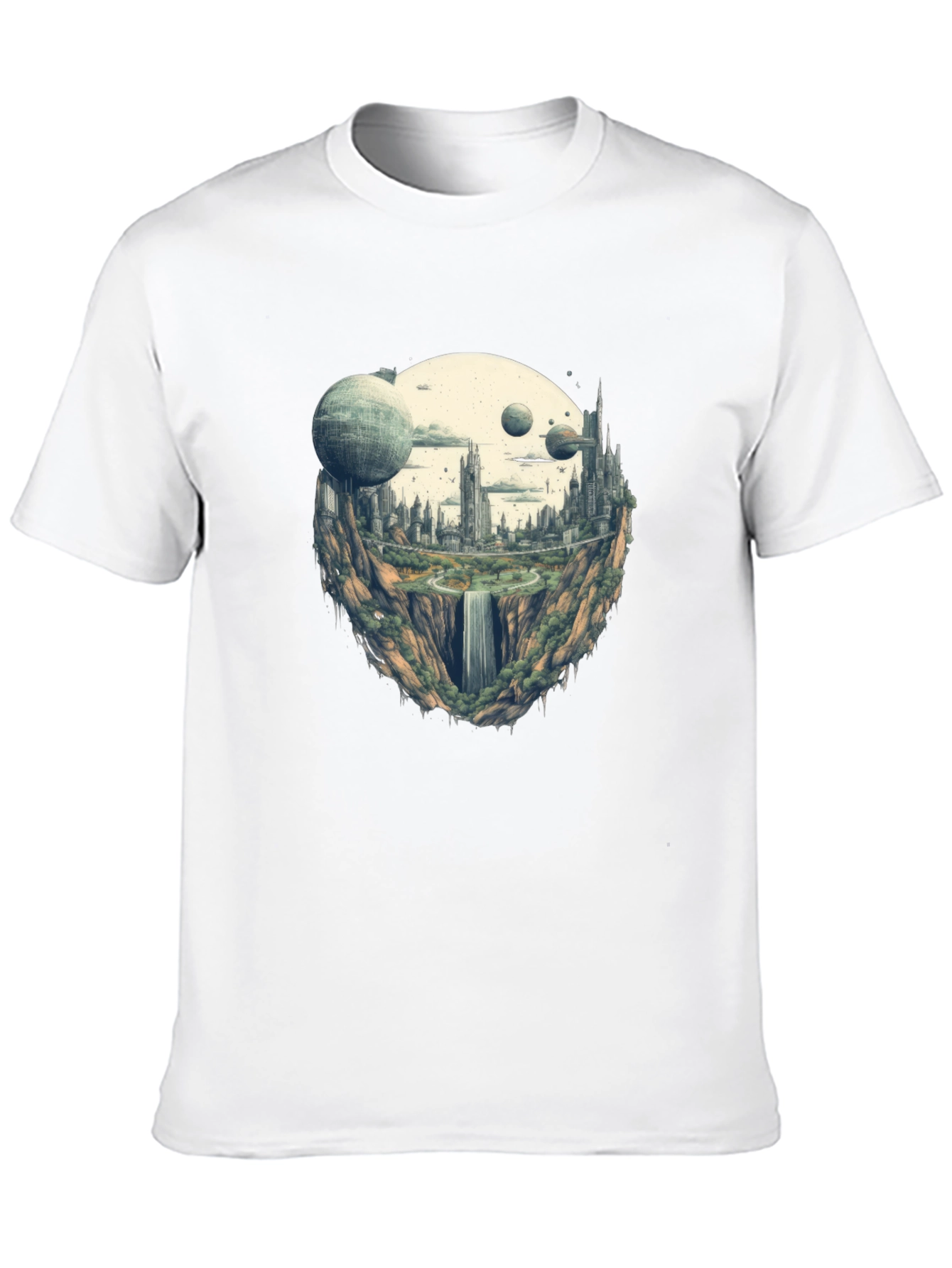 Sci-Fi Cityscape Graphic T-Shirt