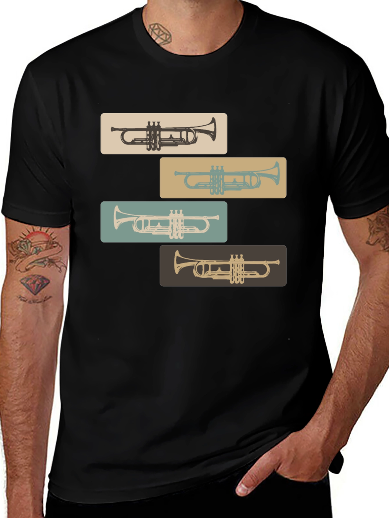 Retro Trumpet Tee: Classic Style for Music Lovers