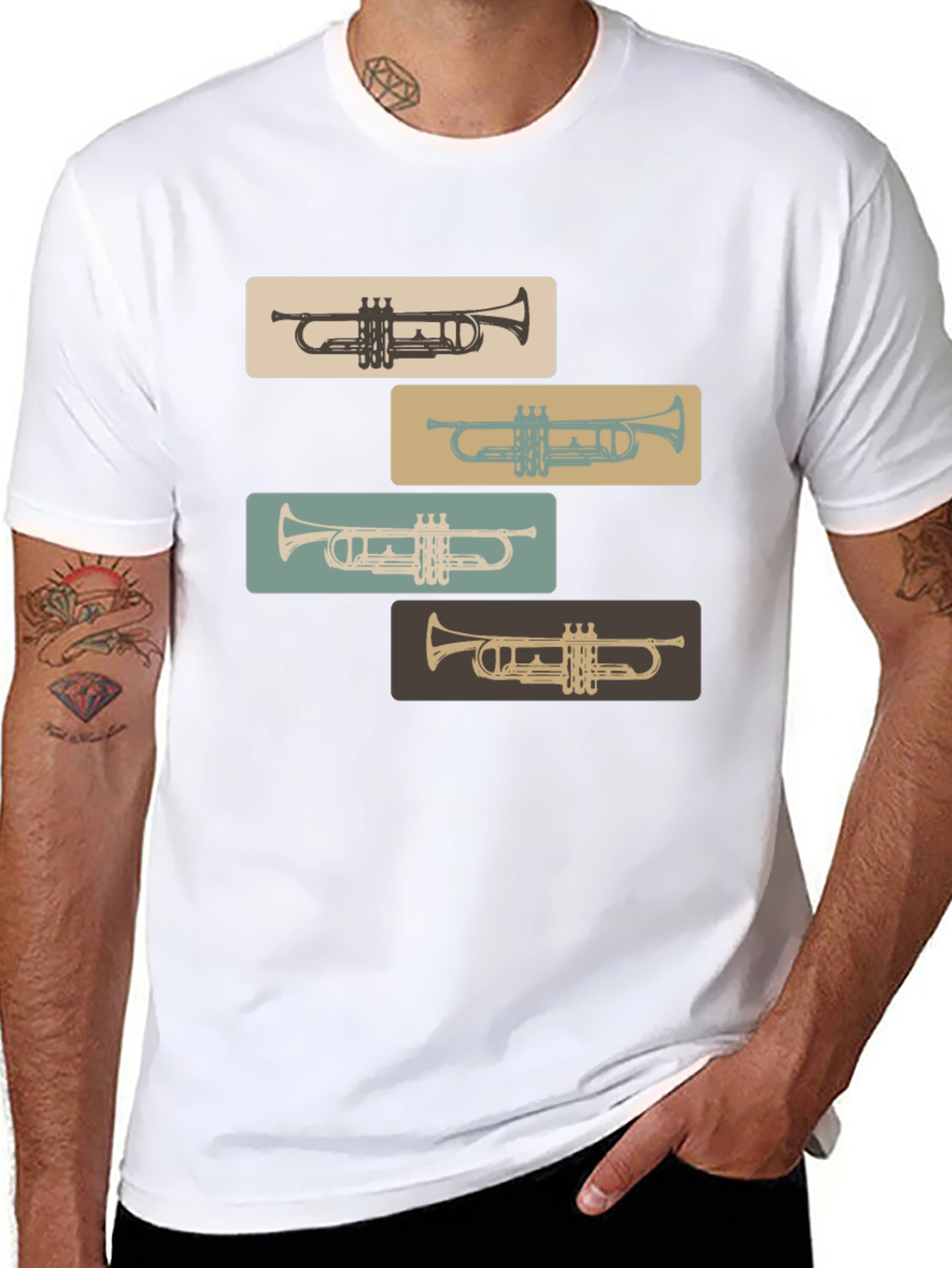 Retro Trumpet Tee: Classic Style for Music Lovers