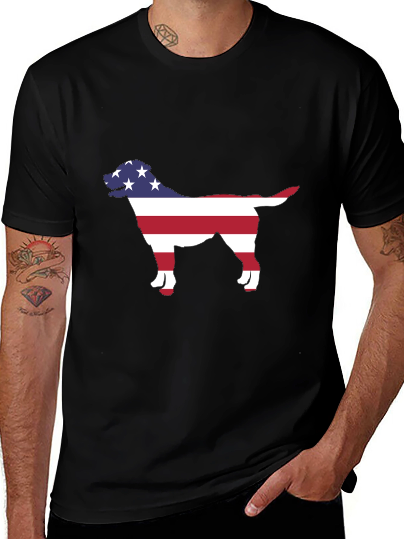 American Dog Silhouette T-Shirt