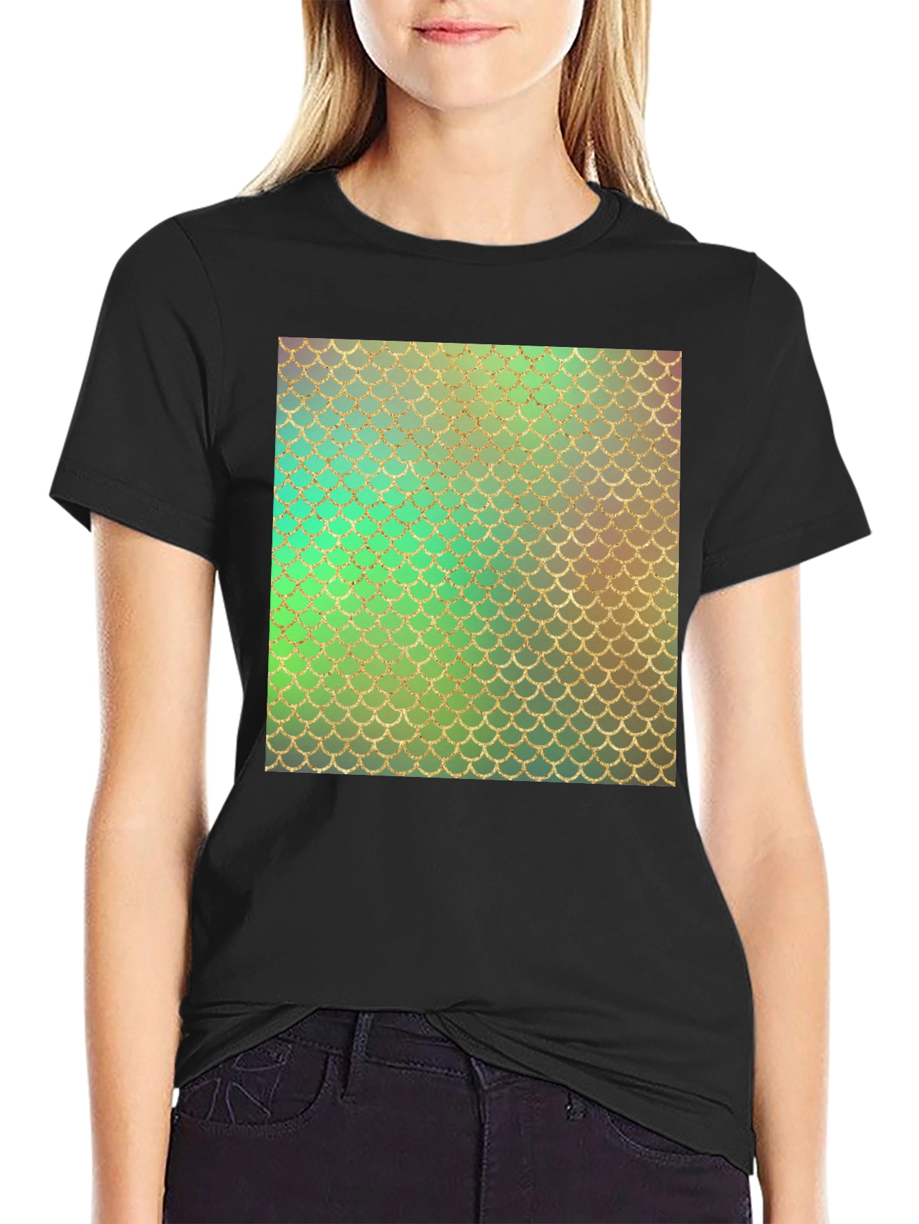 Scales Pattern Mens Tee - Black