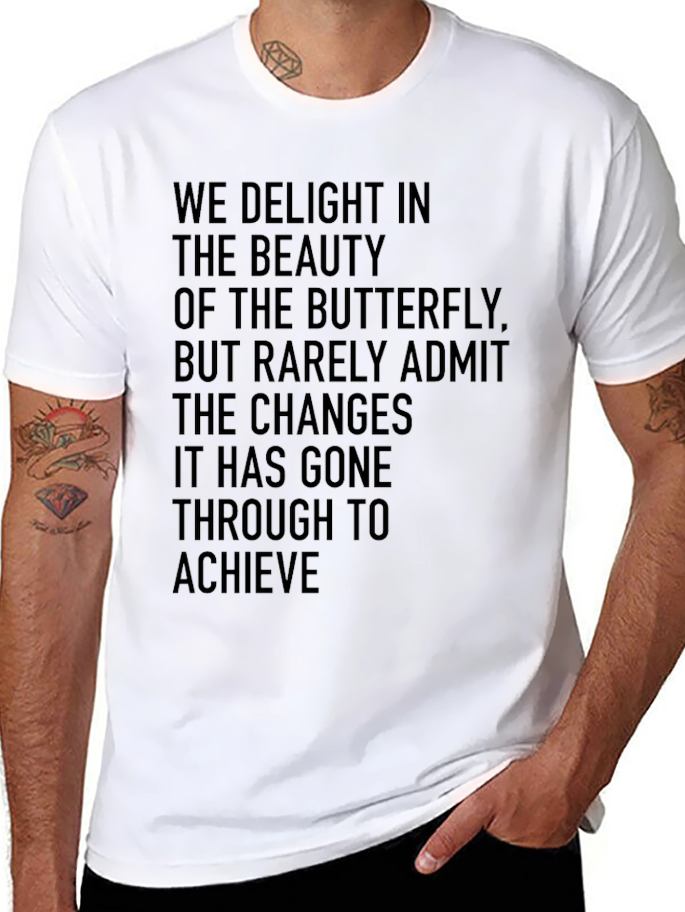 Butterfly Quote Graphic T-Shirt - Black