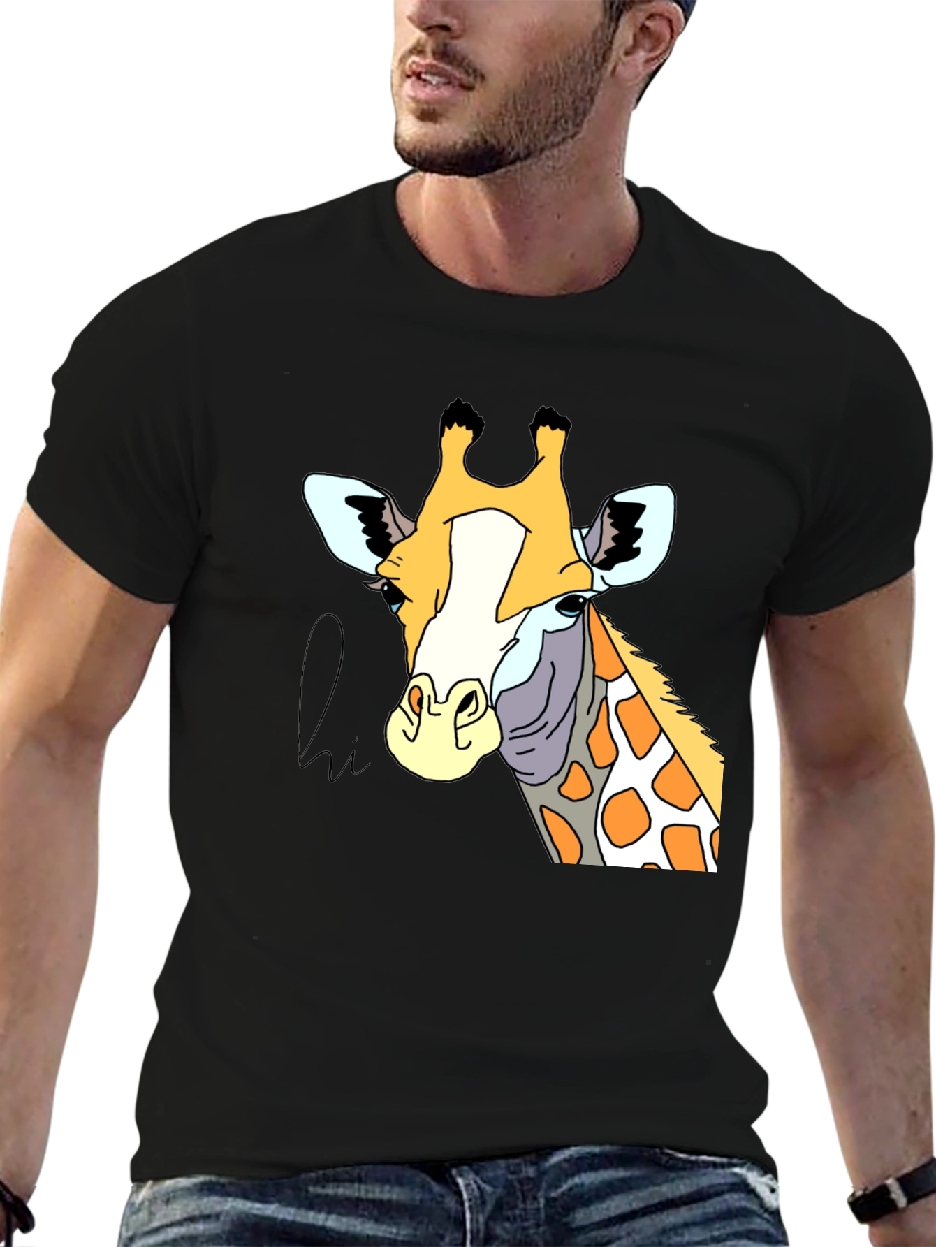 Giraffe Graphic Tee - Stylish Animal Print T-Shirt