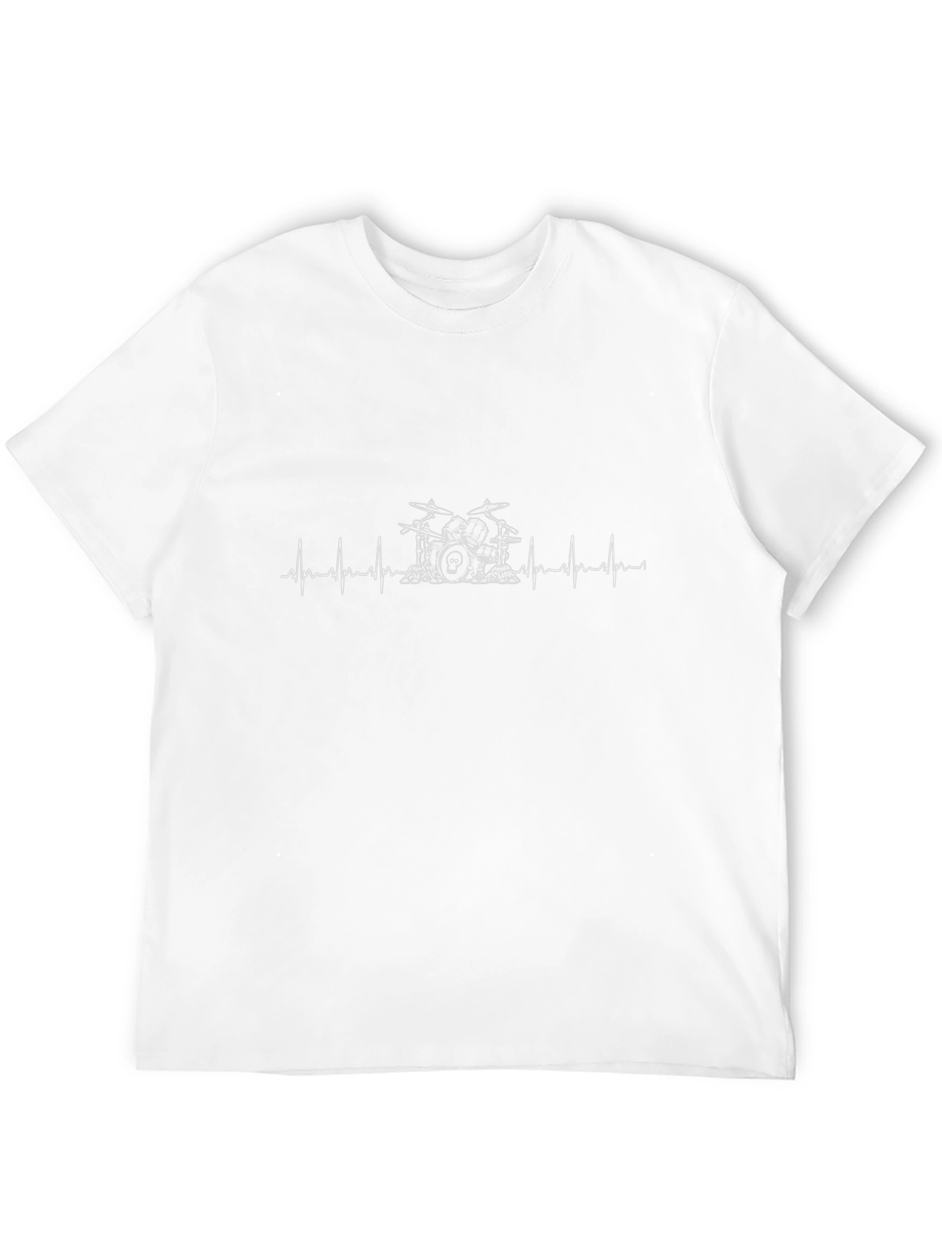 Drum Heartbeat T-Shirt - Black Crew Neck Tee