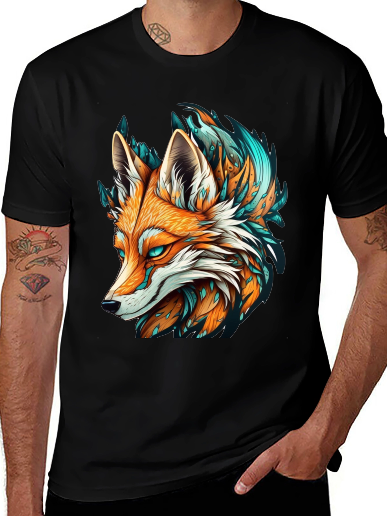 Fox Graphic Tee - Black T-Shirt Cool Design