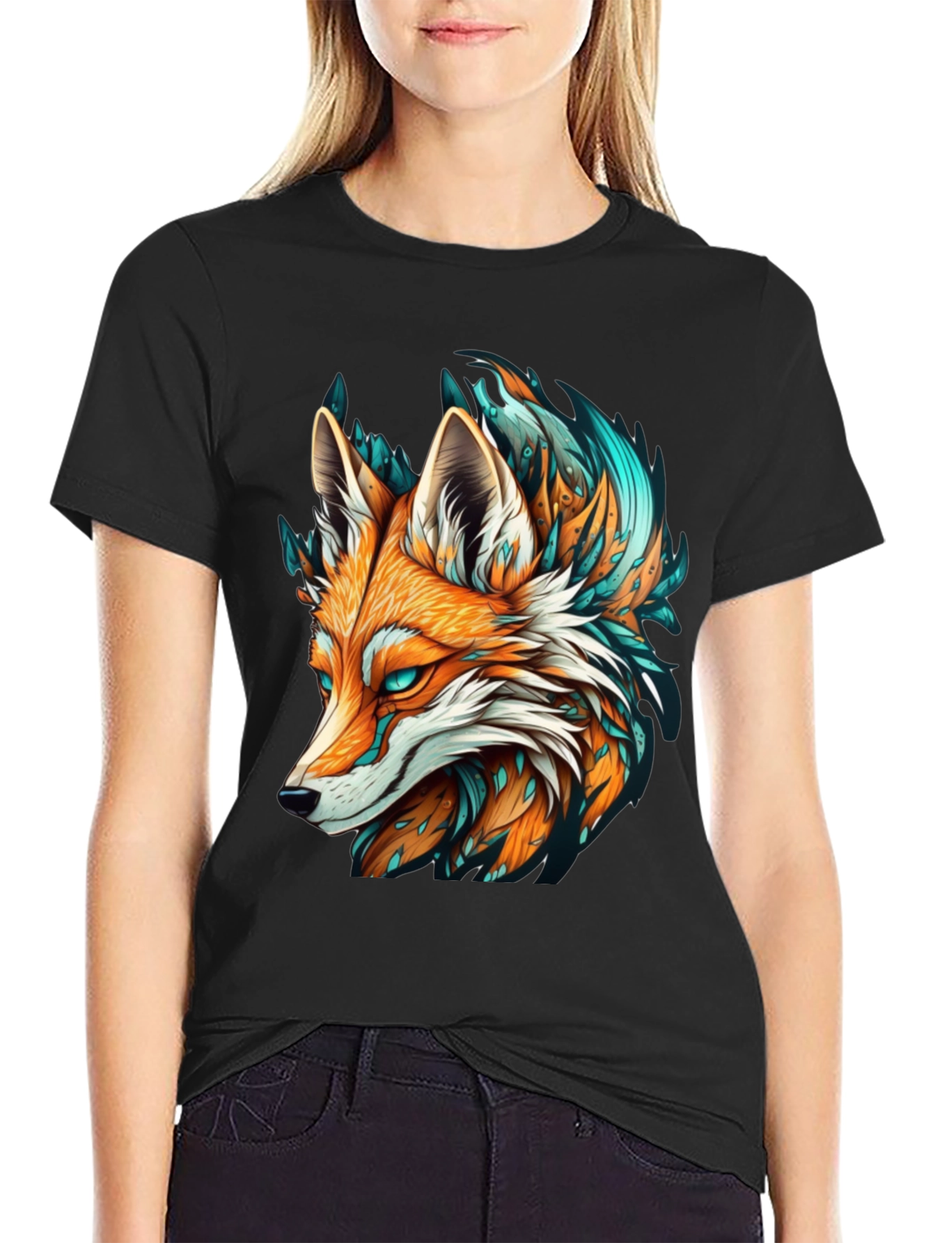 Fox Graphic Tee - Black T-Shirt Cool Design