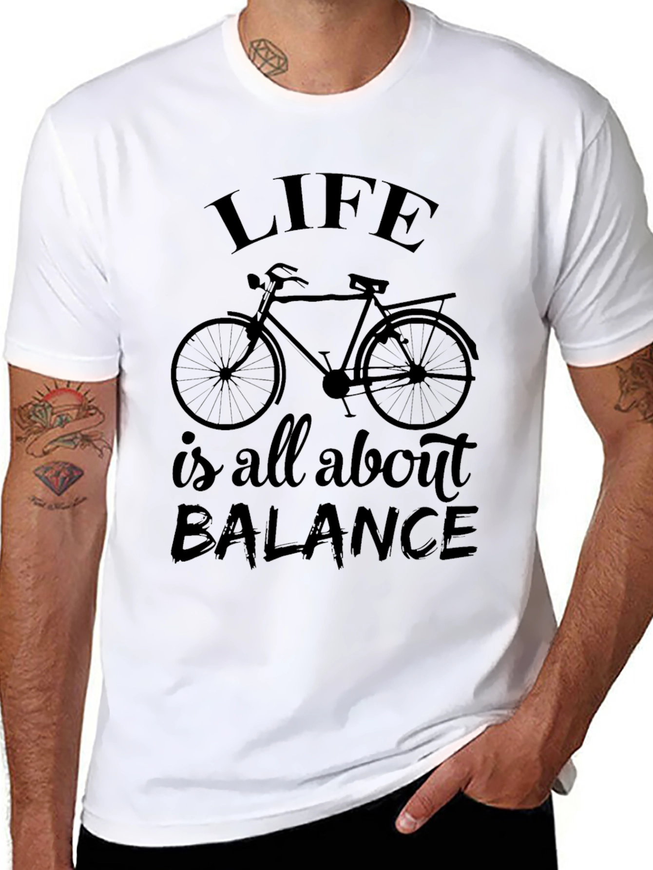 Life is Balance T-Shirt - Bicycle Design