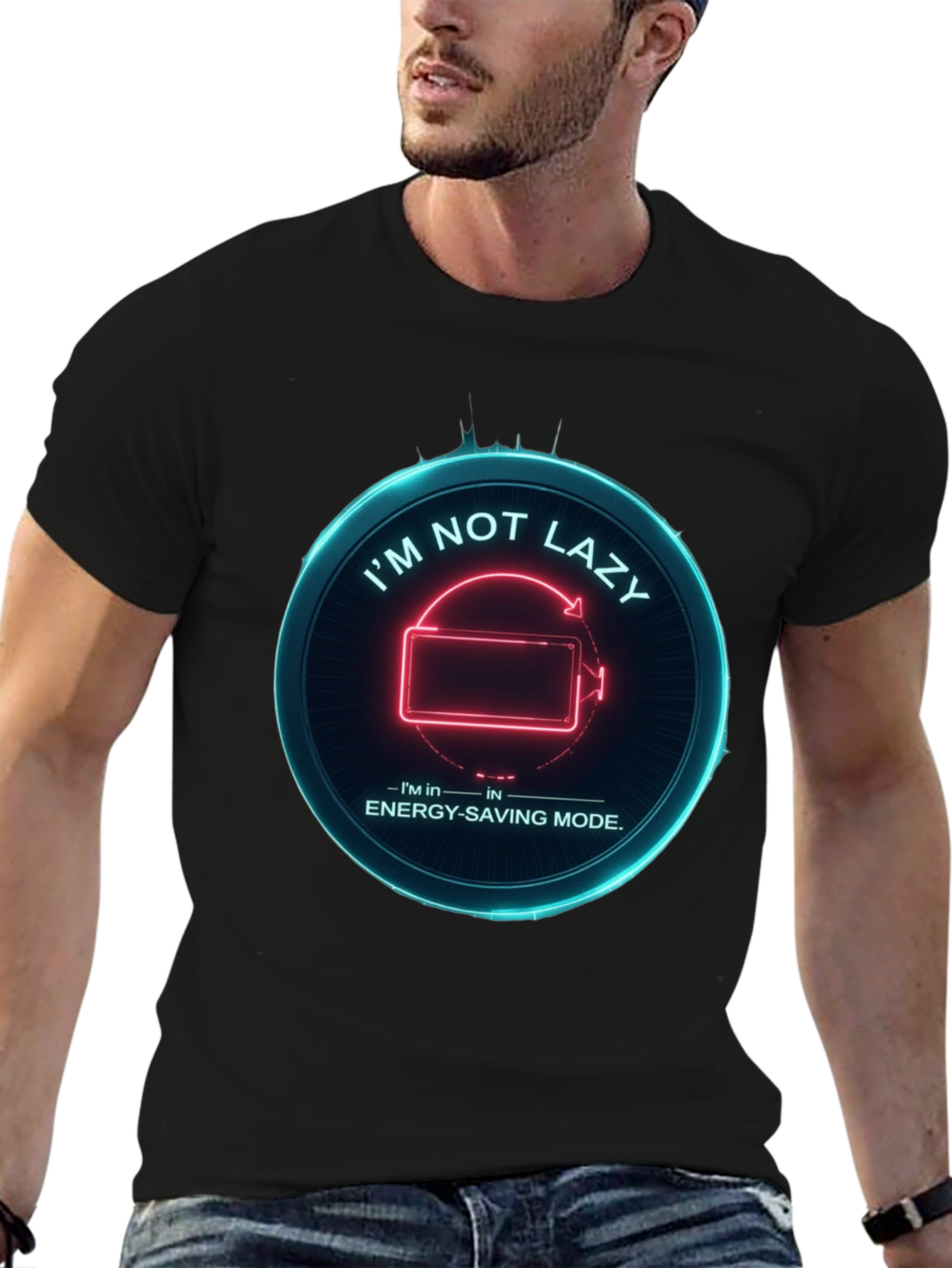 Funny Energy Saving Mode Graphic Tee