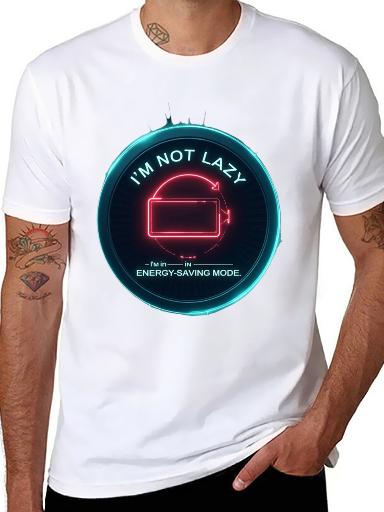 Funny Energy Saving Mode Graphic Tee
