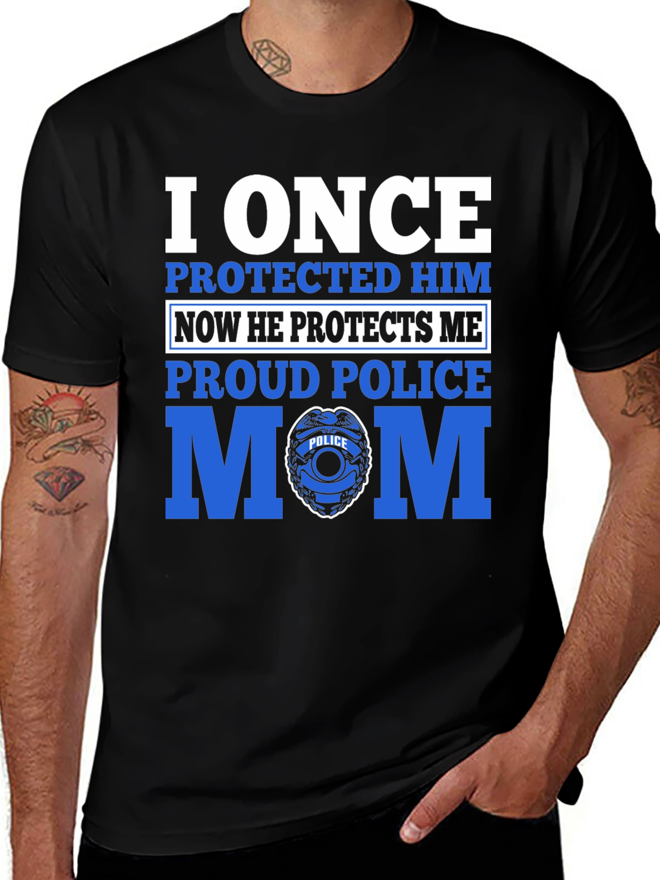 Proud Police Mom T-Shirt - I Once Protected Him