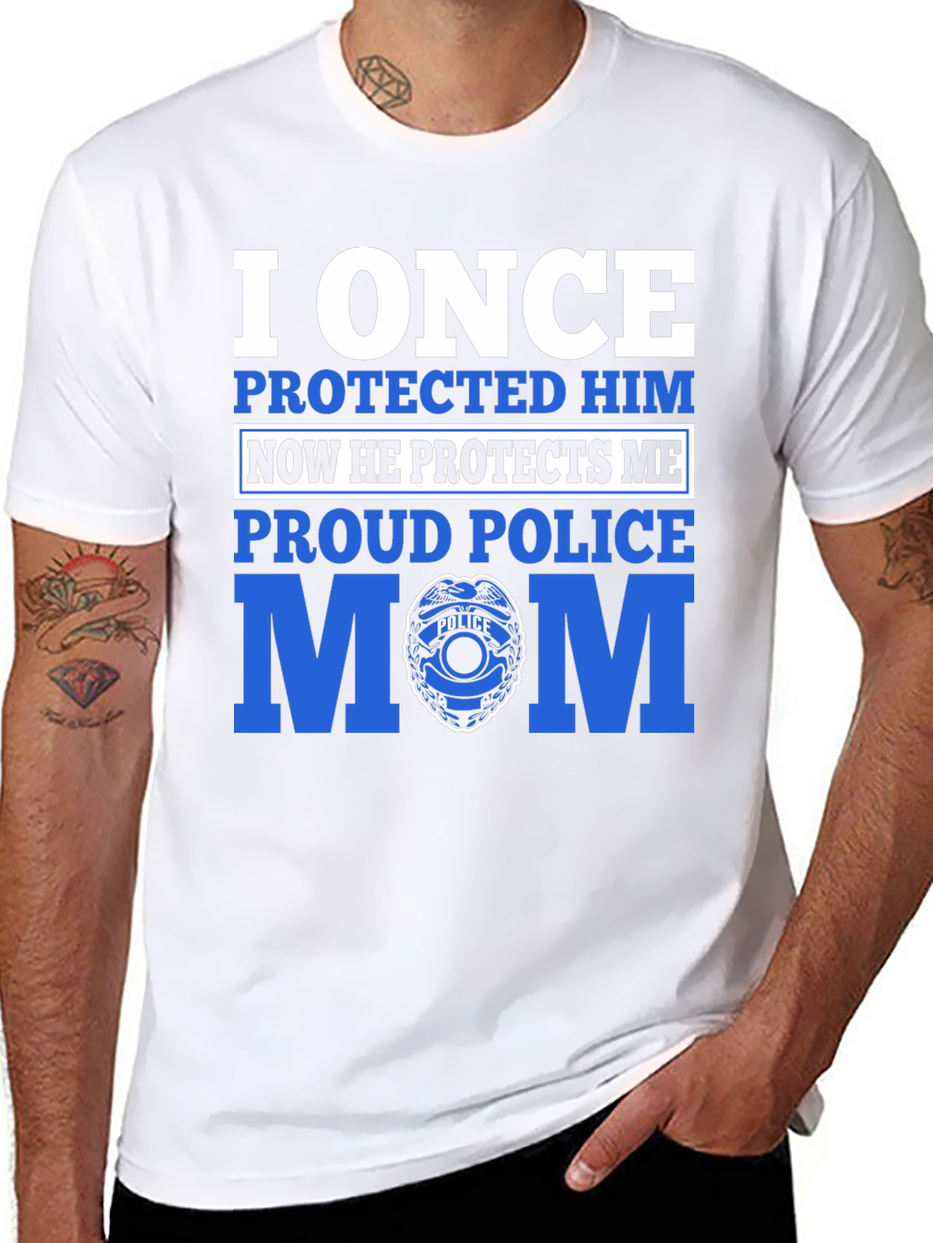 Proud Police Mom T-Shirt - I Once Protected Him