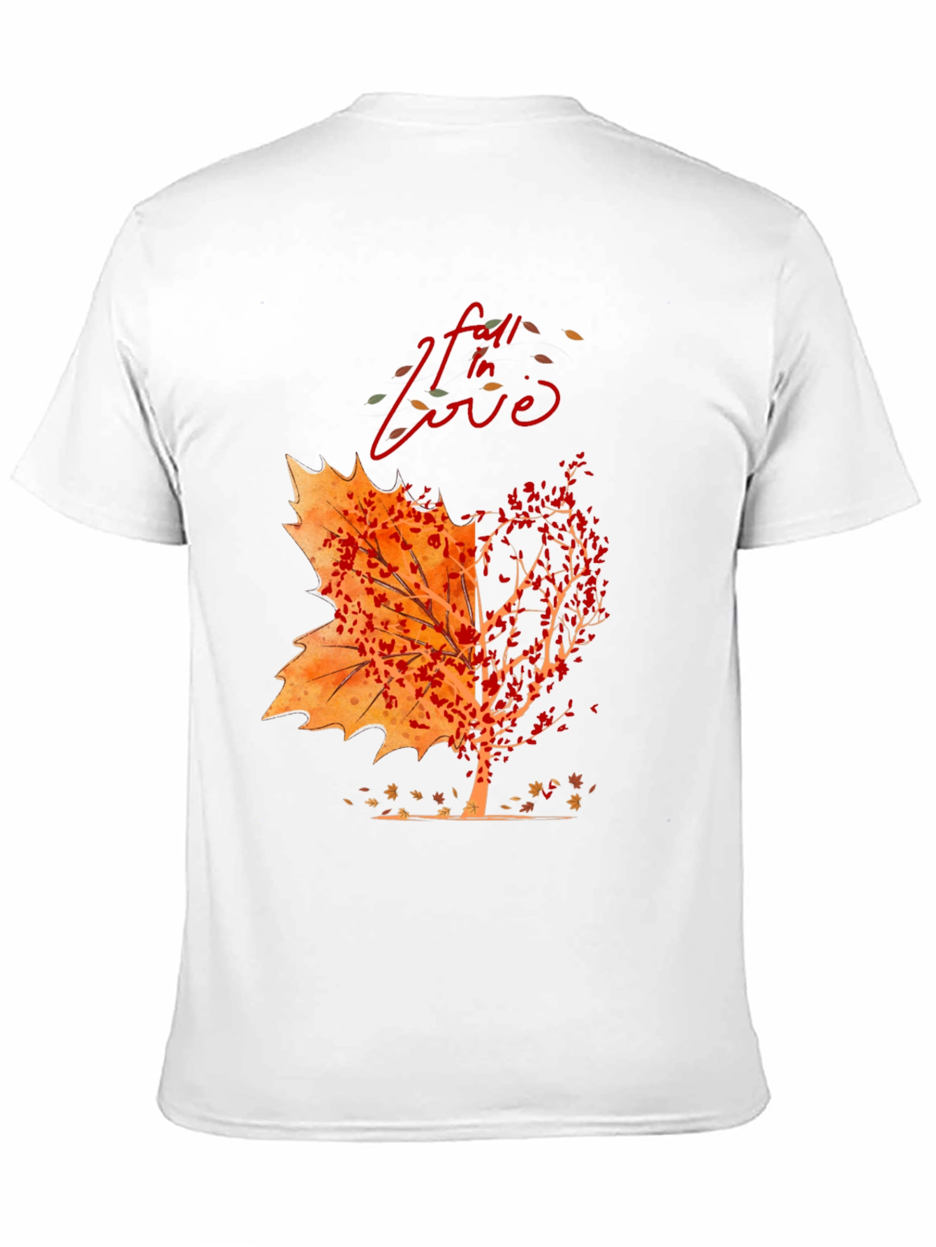 Fall In Love Autumn Leaf Tree Graphic Tee