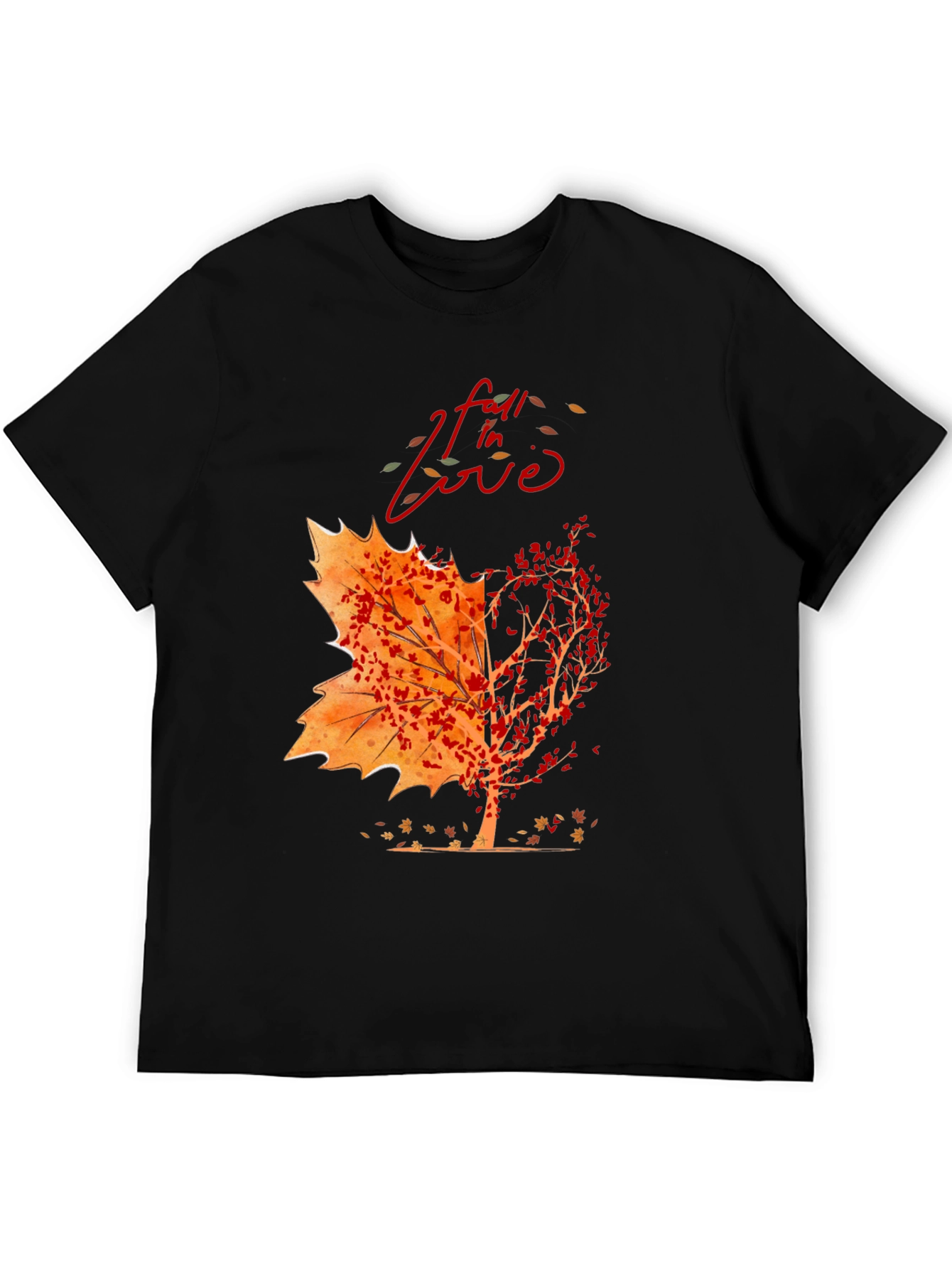 Fall In Love Autumn Leaf Tree Graphic Tee