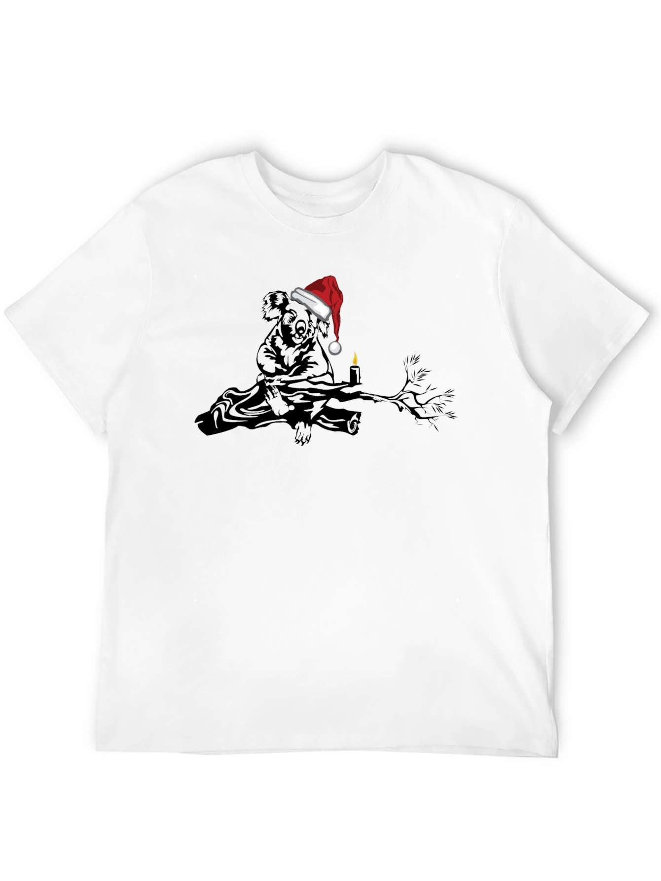 Festive Koala Santa Hat Graphic T-Shirt