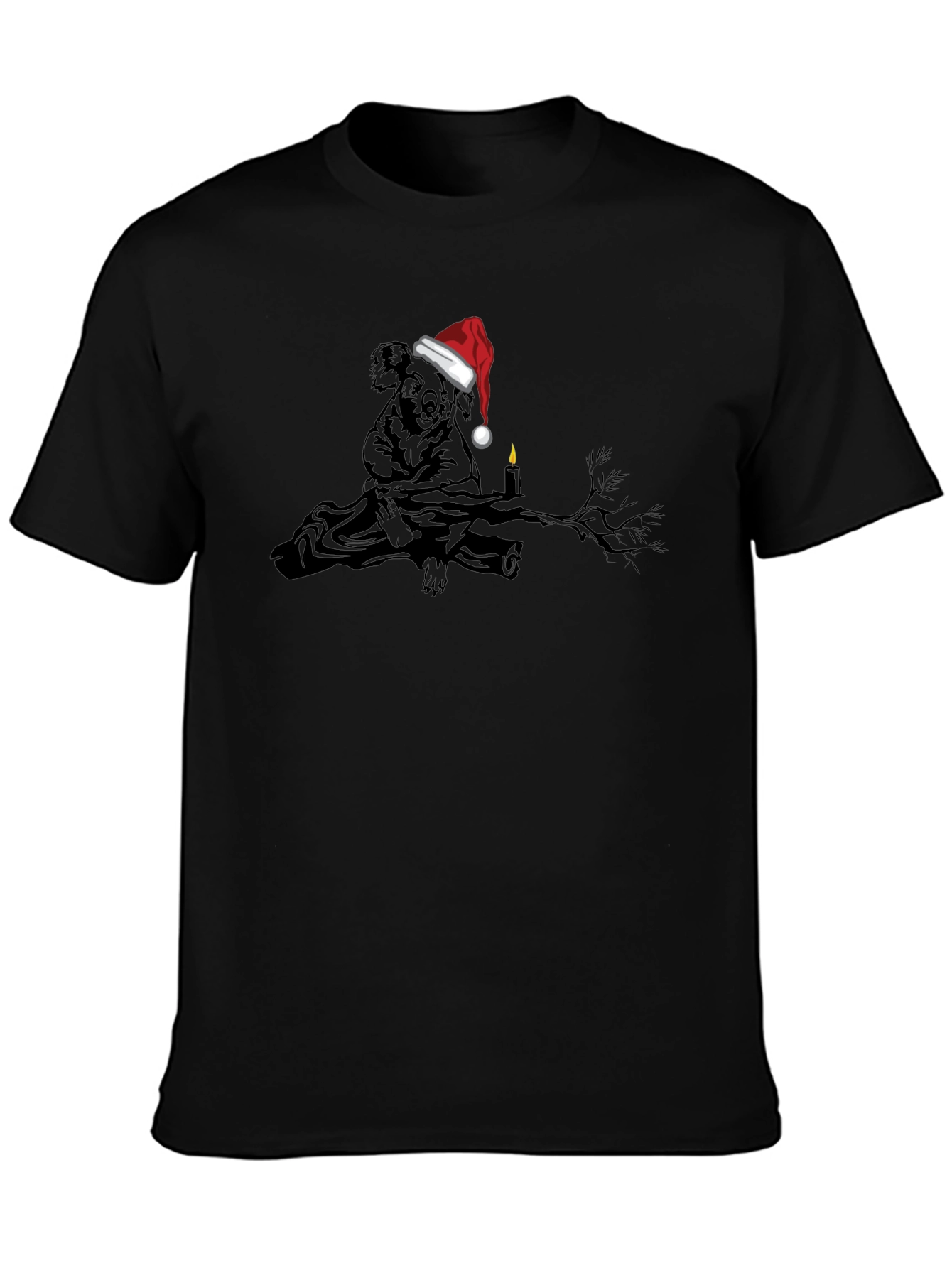 Festive Koala Santa Hat Graphic T-Shirt