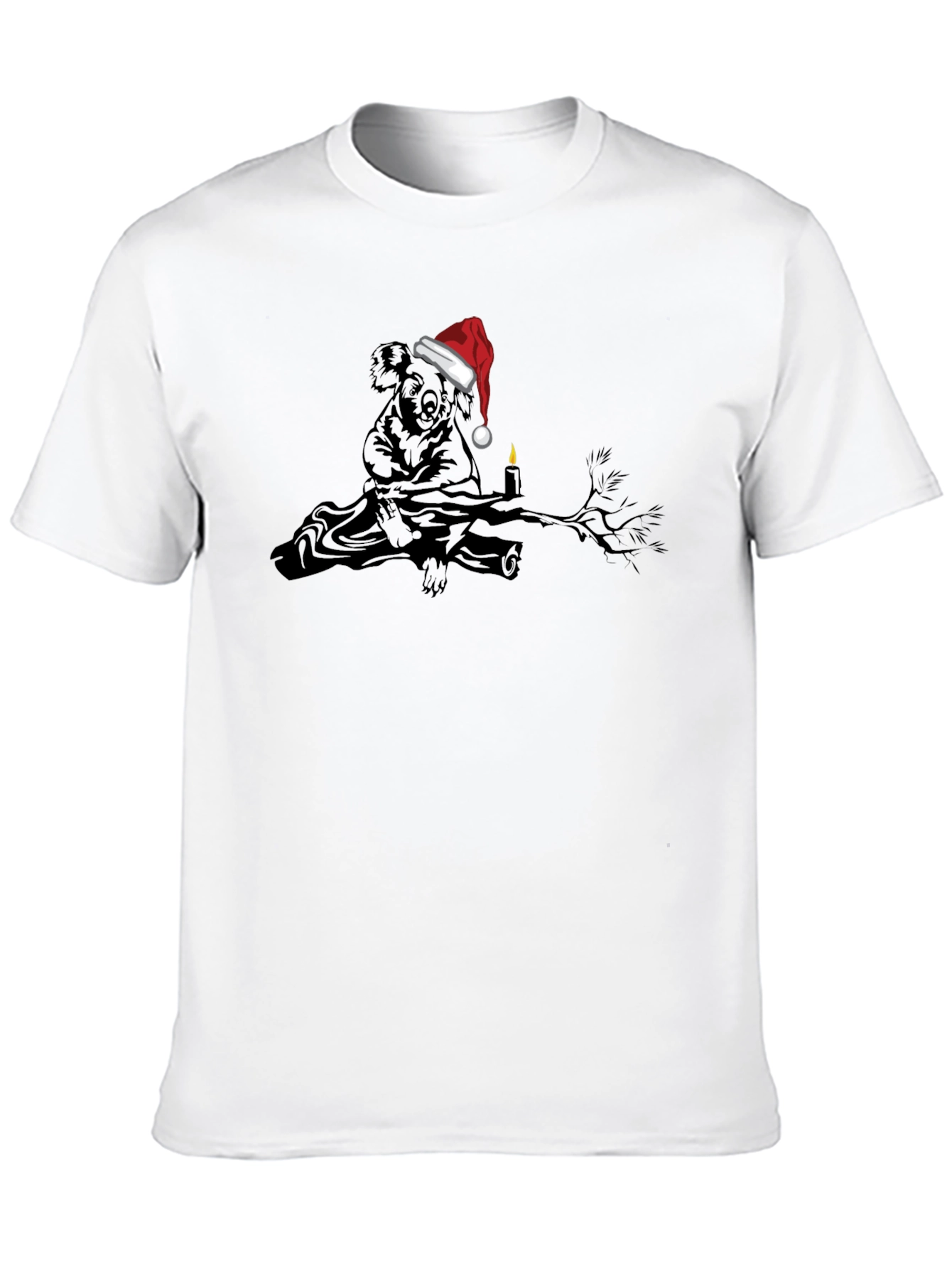 Festive Koala Santa Hat Graphic T-Shirt