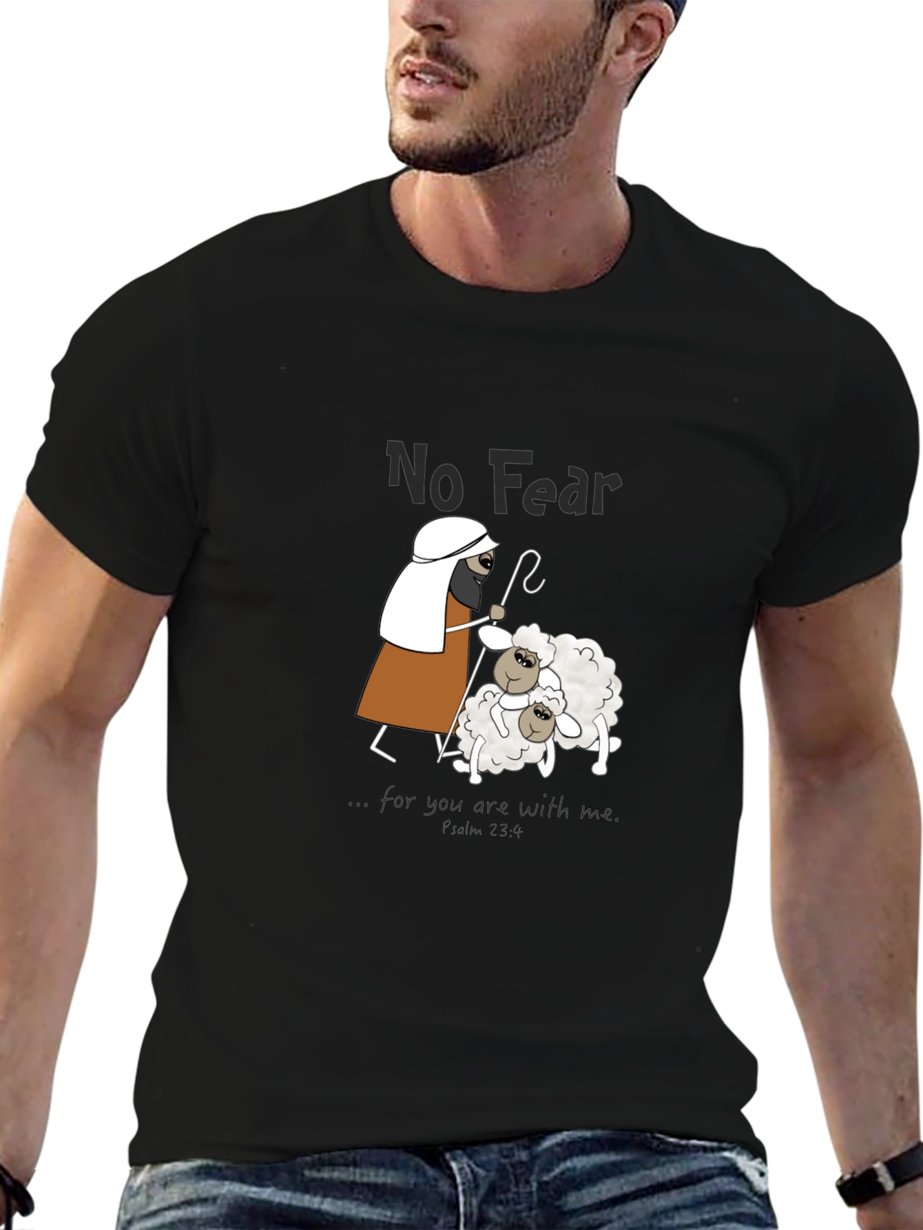 No Fear Sheep Graphic Tee - Black